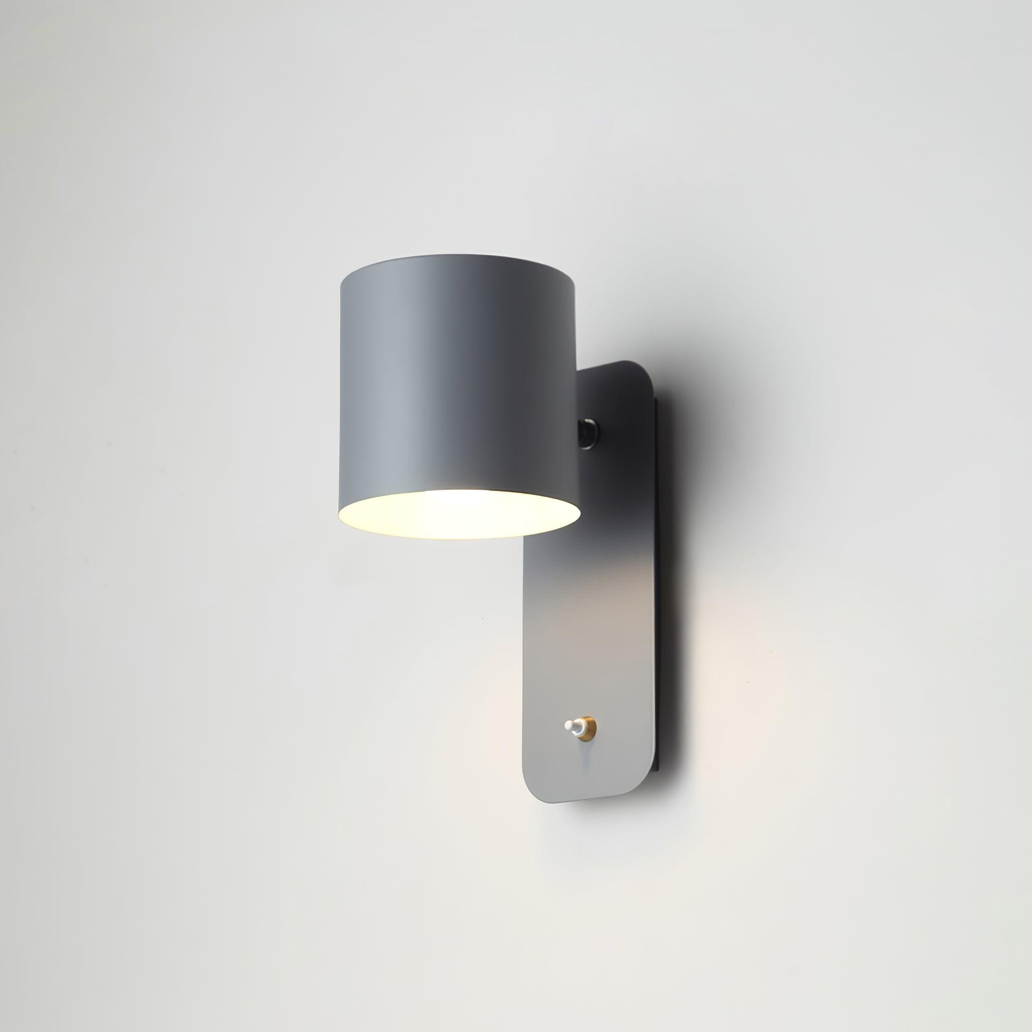 Rotatable Cylinder Wall Lamp Metal Wood 11.8 in Indoor Bedroom Living Room Lighting 350° Adjustable Minimalist Macaron Colors | Thomler