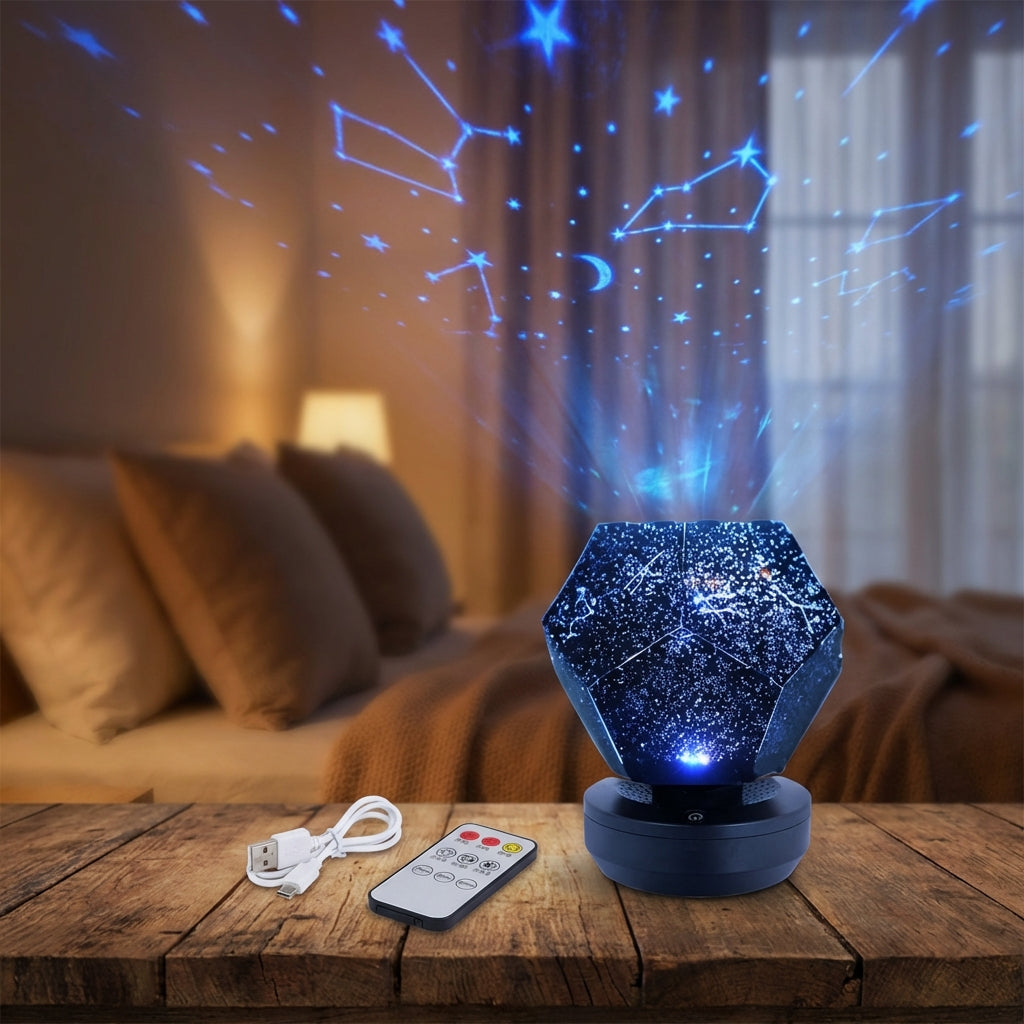 Star Projector ABS Plastic 22.0 cm Galaxy Ceiling Bedroom Night Light Constellation Lamp USB Rechargeable Remote Controlled | Thomler
