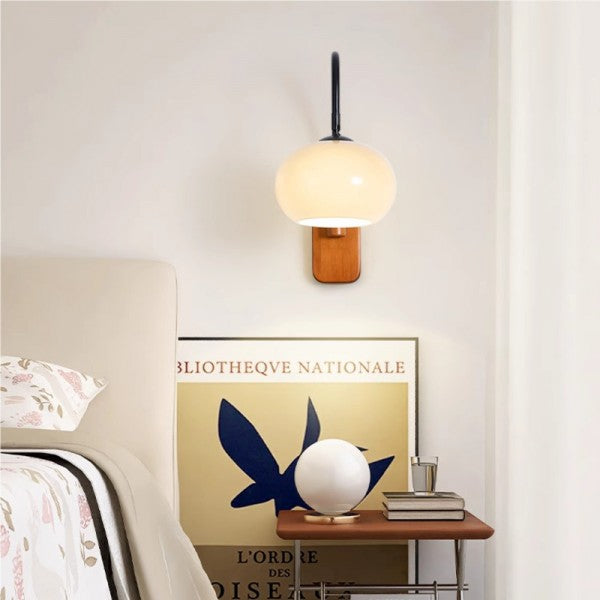 Swivel Glass Sphere Sconce – E27 Wall Mount Accent Fixture with 10W LED Bulb for Bedroom Hallway Living Room Adjustable Directional Lighting | Thomler