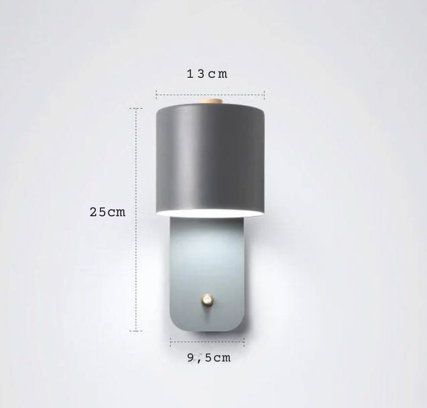 Adjustable Rotatable Wall Sconce Light – Directional Aluminum Cylinder Lamp with Macaron Finish for Bedroom, Hallway, Reading Nook | Thomler