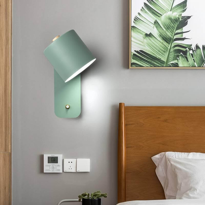 Adjustable Rotatable Wall Sconce Light – Directional Aluminum Cylinder Lamp with Macaron Finish for Bedroom, Hallway, Reading Nook | Thomler