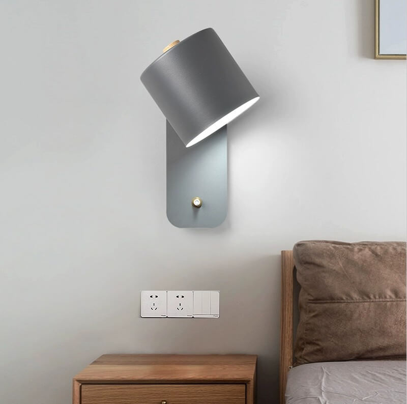 Adjustable Rotatable Wall Sconce Light – Directional Aluminum Cylinder Lamp with Macaron Finish for Bedroom, Hallway, Reading Nook | Thomler