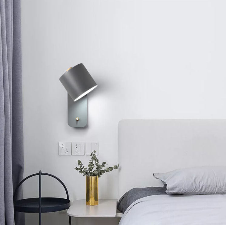 Adjustable Rotatable Wall Sconce Light – Directional Aluminum Cylinder Lamp with Macaron Finish for Bedroom, Hallway, Reading Nook | Thomler