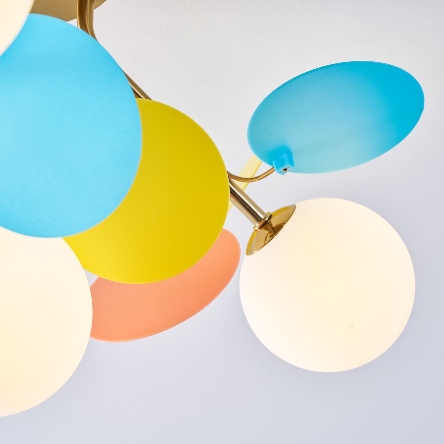 Round Macaron Ceiling Lamp 10 in Metal Acrylic Colorful Flush Mount Lighting Fixture For Bedroom Office Decor Modern Pastel Lighting | Thomler