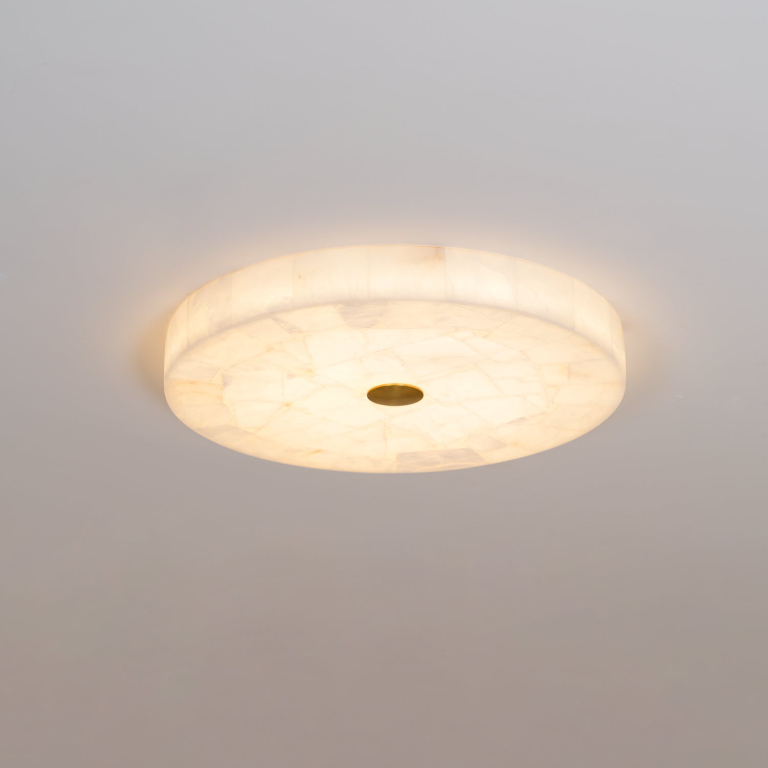 Ceiling Lamp Alabaster Round 5.0 cm White Gold Indoor Living Room Hallway Modern Lighting Minimalist LED Fixture | Thomler