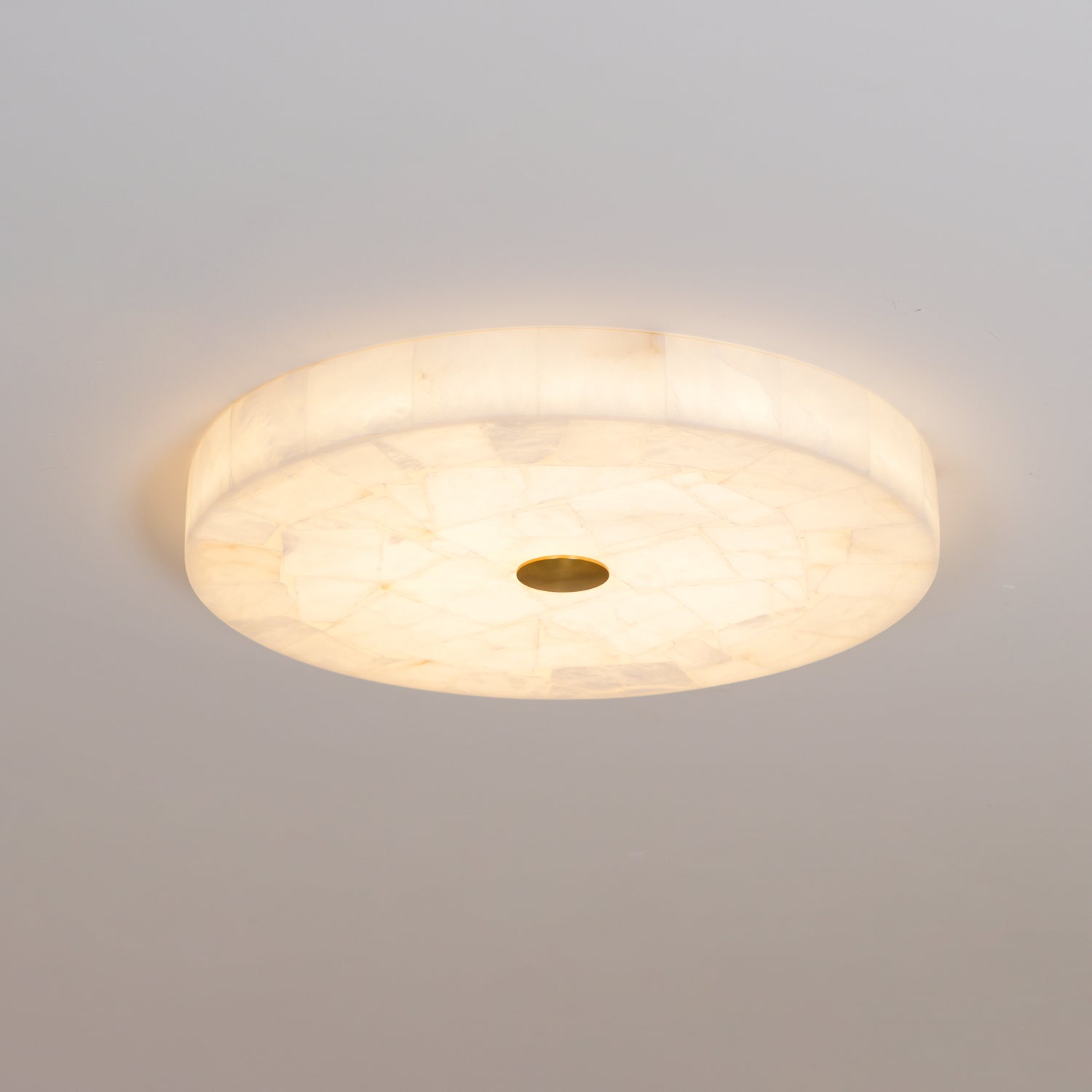 Ceiling Lamp Alabaster Round 5.0 cm White Gold Indoor Living Room Hallway Modern Lighting Minimalist LED Fixture | Thomler