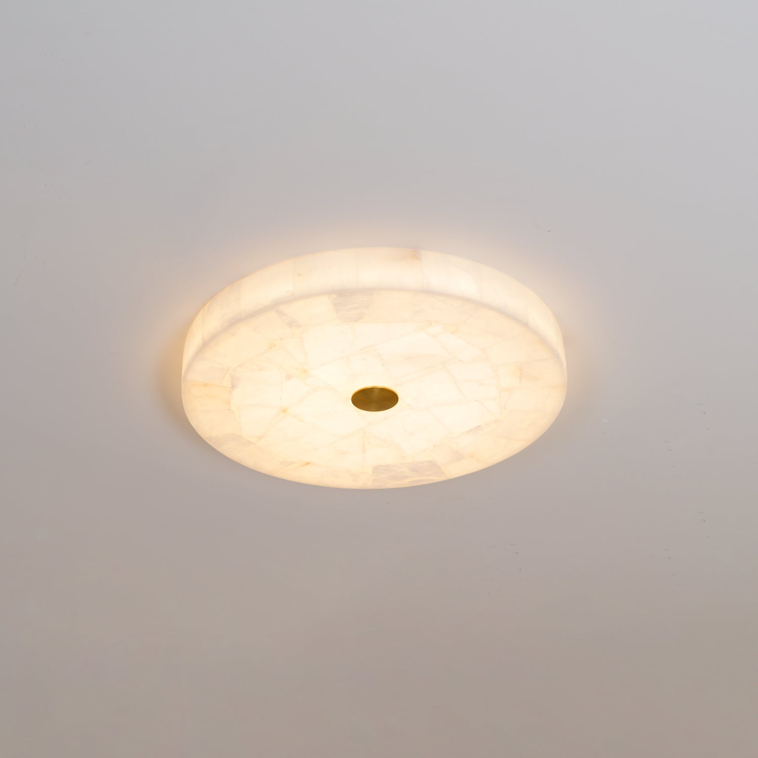 Ceiling Lamp Alabaster LED 5.0 cm White Gold Living Room Hallway Ambient Lighting Modern Indoor Round Light Fixture | Thomler