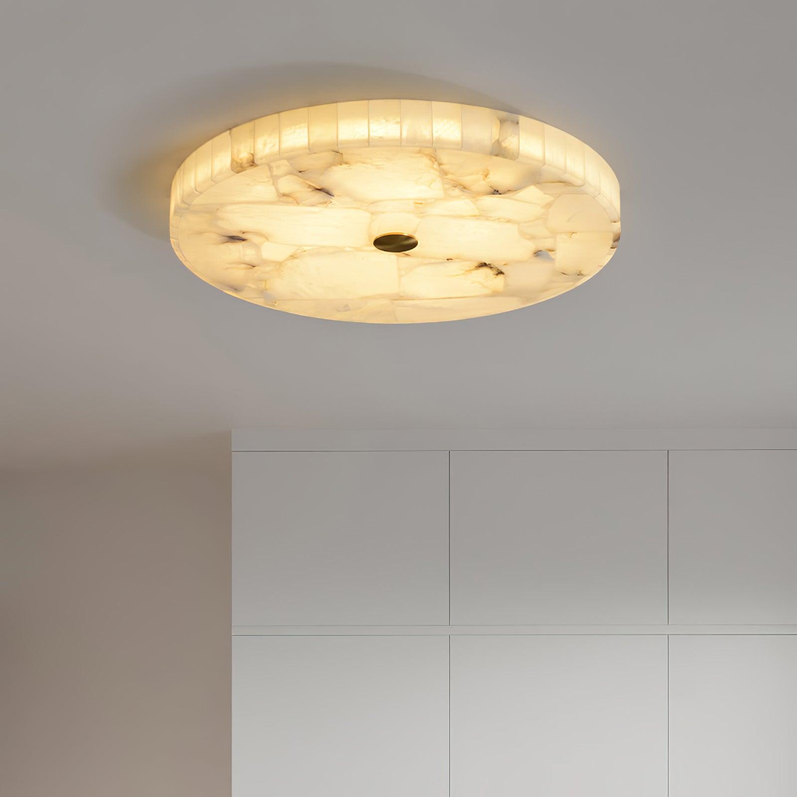 Ceiling Lamp Alabaster Round 19.7 in Indoor Warm Light Mosaic Decorative Modern Fixture | Thomler