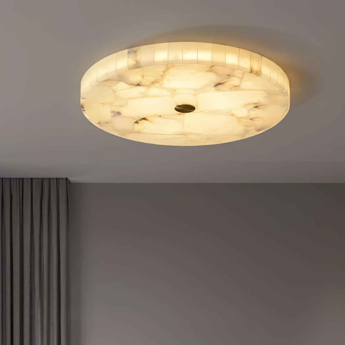 Ceiling Lamp Alabaster Round 19.7 in Indoor Warm Light Mosaic Decorative Modern Fixture | Thomler