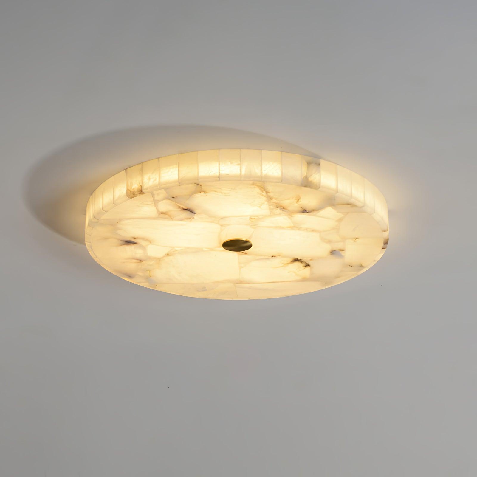 Ceiling Lamp Alabaster LED 5.0 cm White Gold Living Room Hallway Ambient Lighting Modern Indoor Round Light Fixture | Thomler