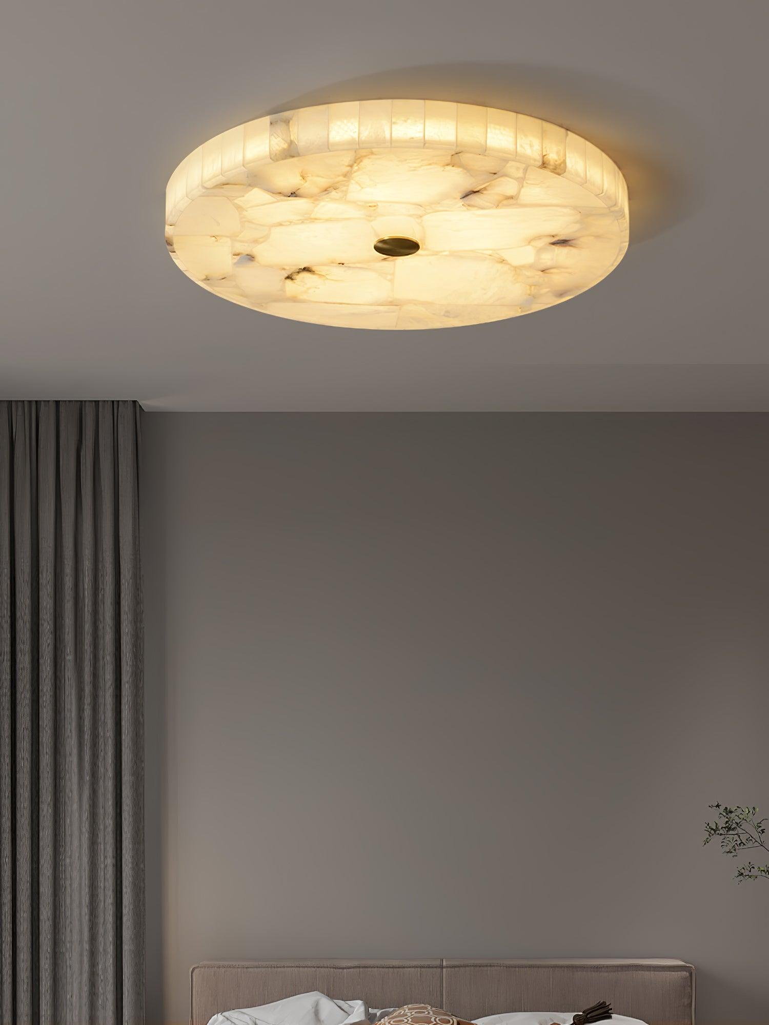 Ceiling Lamp Alabaster Round 19.7 in Indoor Warm Light Mosaic Decorative Modern Fixture | Thomler