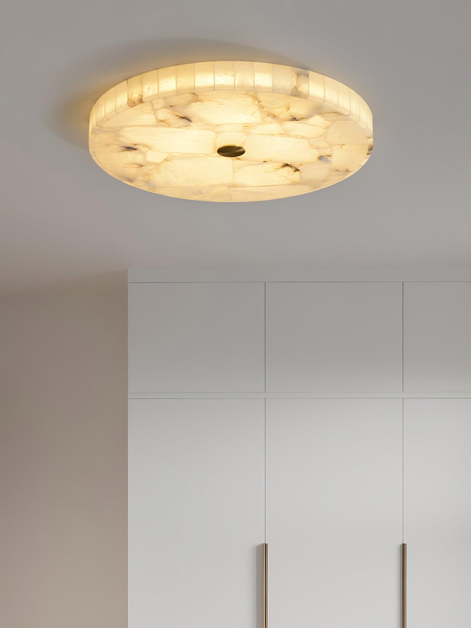 Ceiling Lamp Alabaster Round 19.7 in Indoor Warm Light Mosaic Decorative Modern Fixture | Thomler