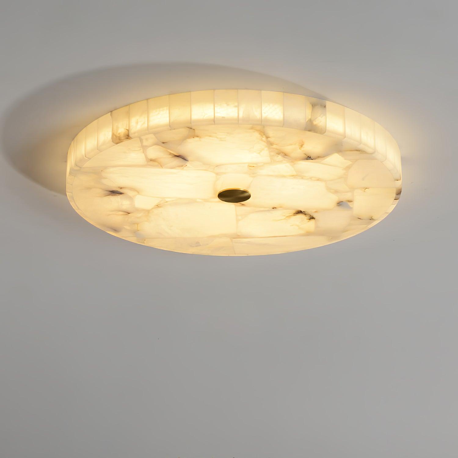 Ceiling Lamp Alabaster Round 5.0 cm White Gold Indoor Living Room Hallway Modern Lighting Minimalist LED Fixture | Thomler