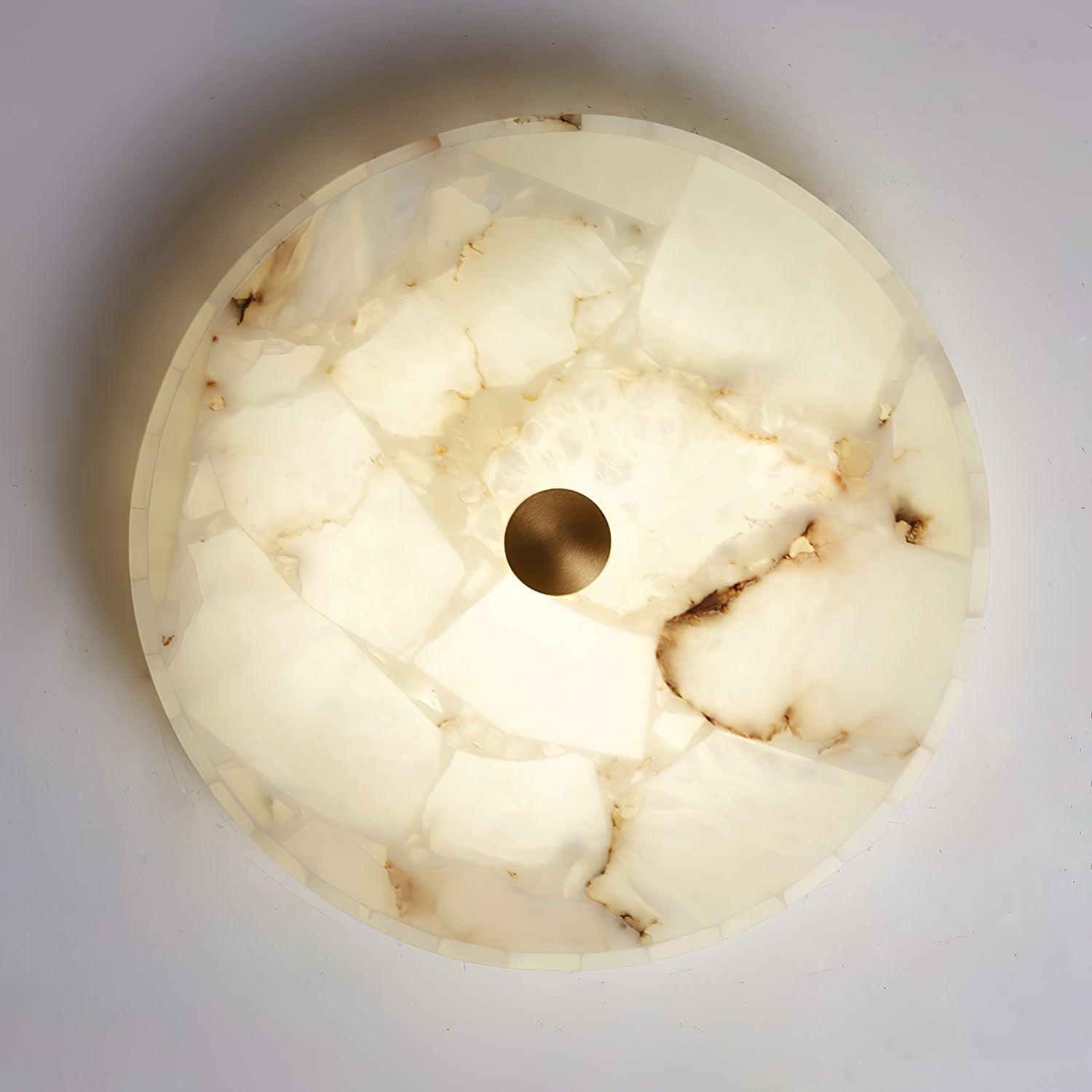 Ceiling Lamp Alabaster Round 19.7 in Indoor Warm Light Mosaic Decorative Modern Fixture | Thomler