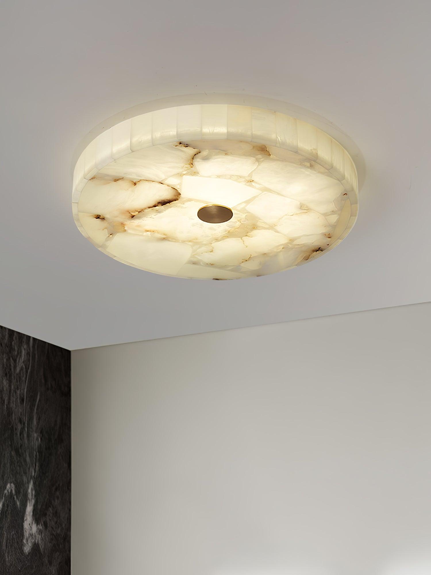 Ceiling Lamp Alabaster Round 19.7 in Indoor Warm Light Mosaic Decorative Modern Fixture | Thomler