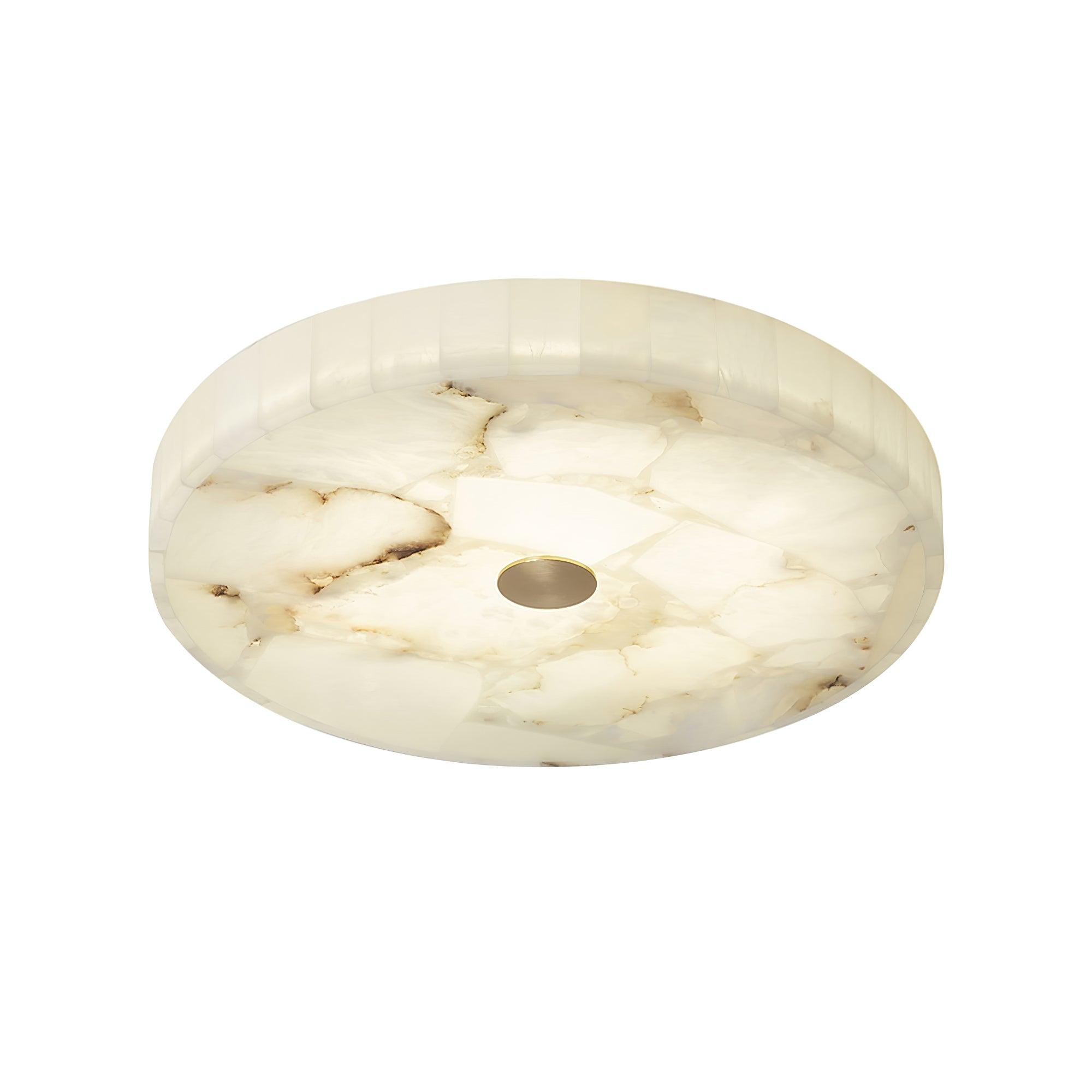 Ceiling Lamp Alabaster Round 5.0 cm White Gold Indoor Living Room Hallway Modern Lighting Minimalist LED Fixture | Thomler