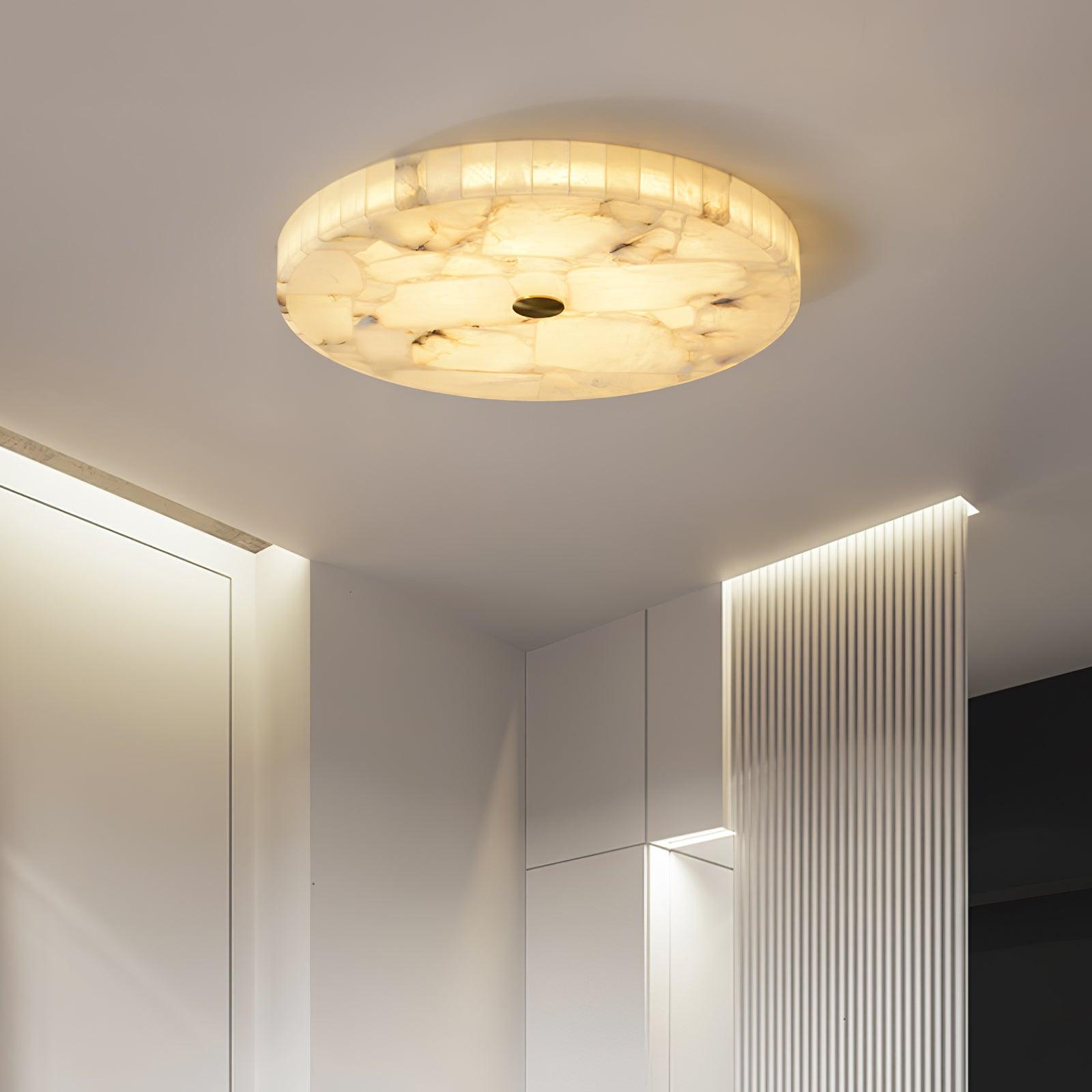 Ceiling Lamp Alabaster Round 19.7 in Indoor Warm Light Mosaic Decorative Modern Fixture | Thomler