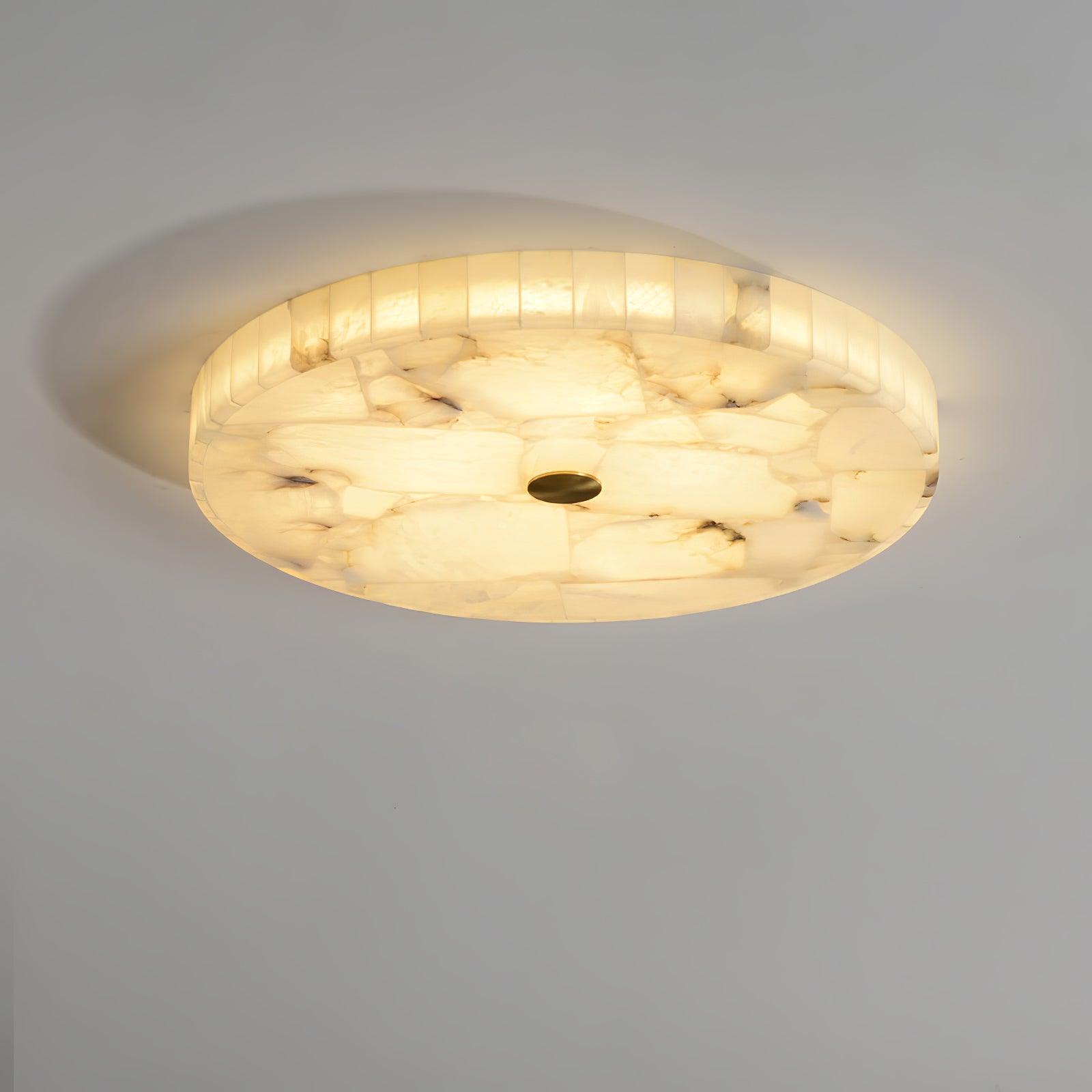 Ceiling Lamp Alabaster LED 5.0 cm White Gold Living Room Hallway Ambient Lighting Modern Indoor Round Light Fixture | Thomler