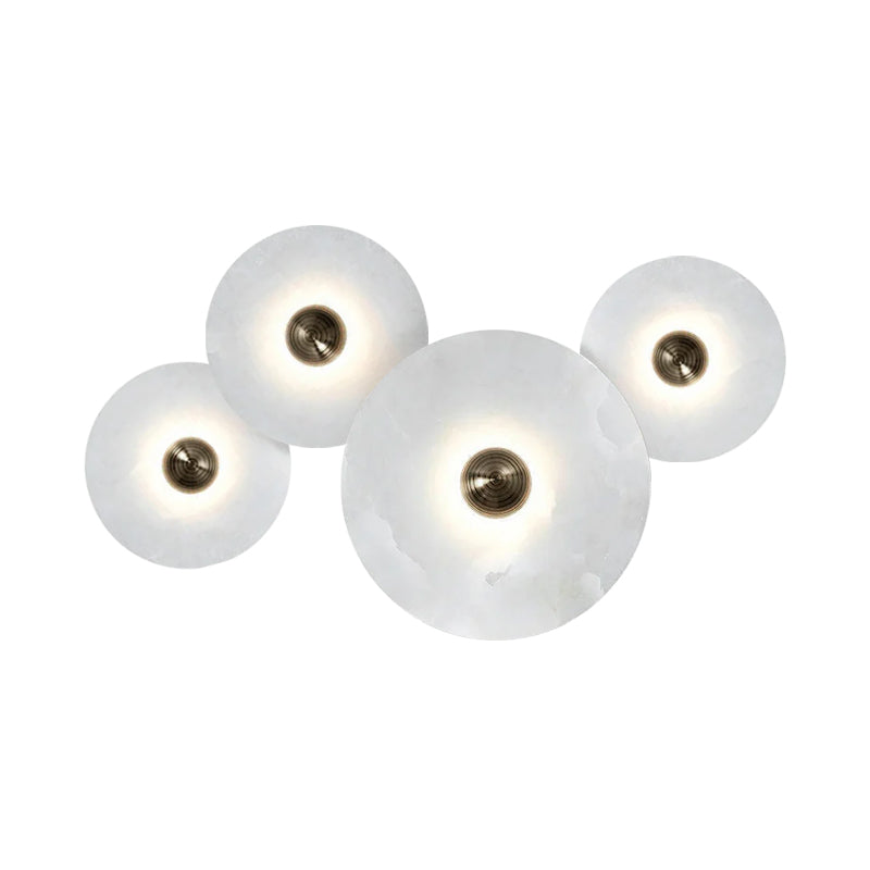 Wall Light Alabaster Multi Disc 13.8 in Flush Mount Ceiling Indoor LED Fixture Modern Bronze Sconce Ambient Lighting | Thomler