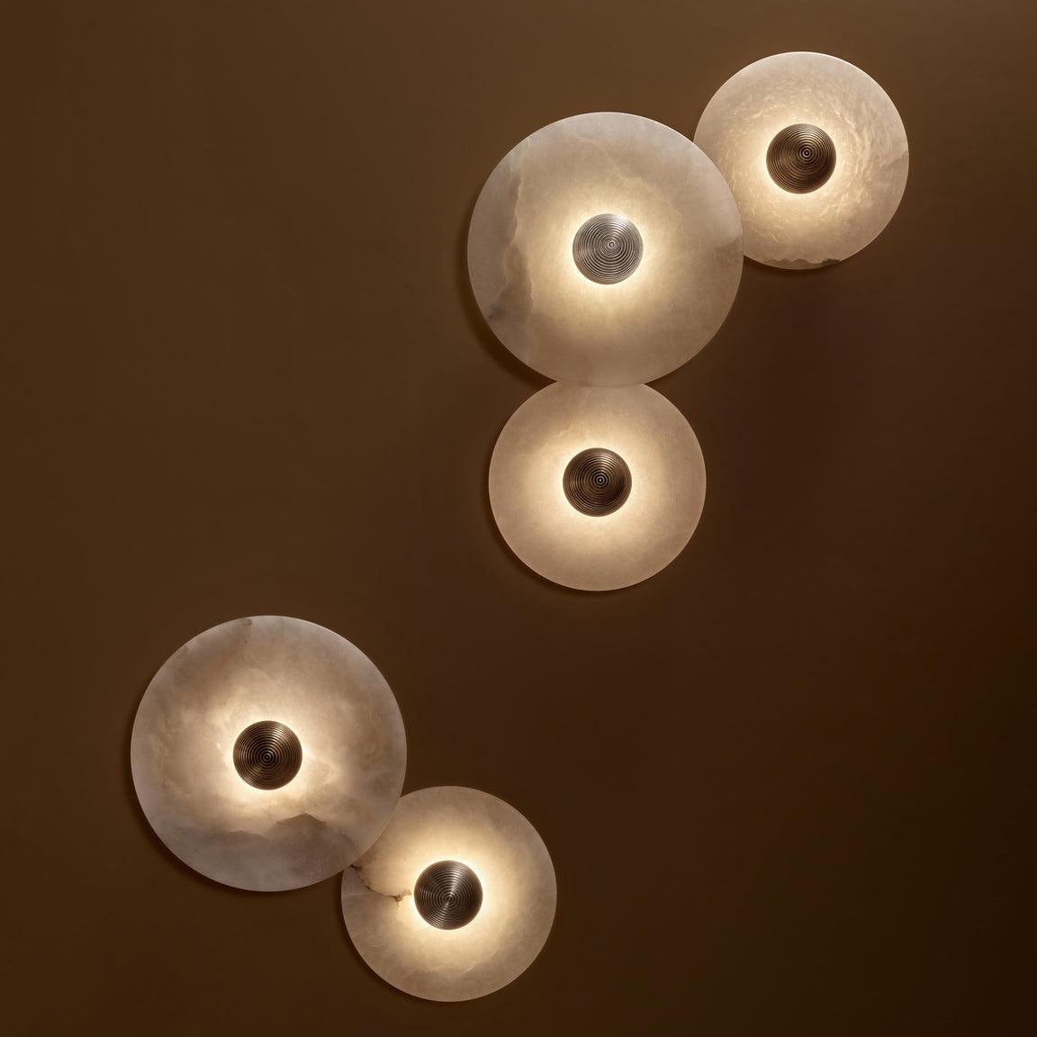 Wall And Ceiling Light Aluminum Alabaster 11.8 in White Indoor LED Fixture Gold Bronze Contemporary Home Lighting | Thomler