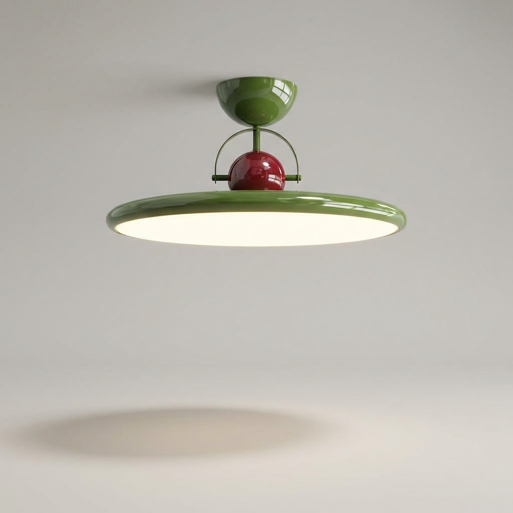 Ceiling Lamp Acrylic Metal 50.0 cm Glossy Green Living Room Retro LED Flush Mount Dining Bedroom Light | Thomler