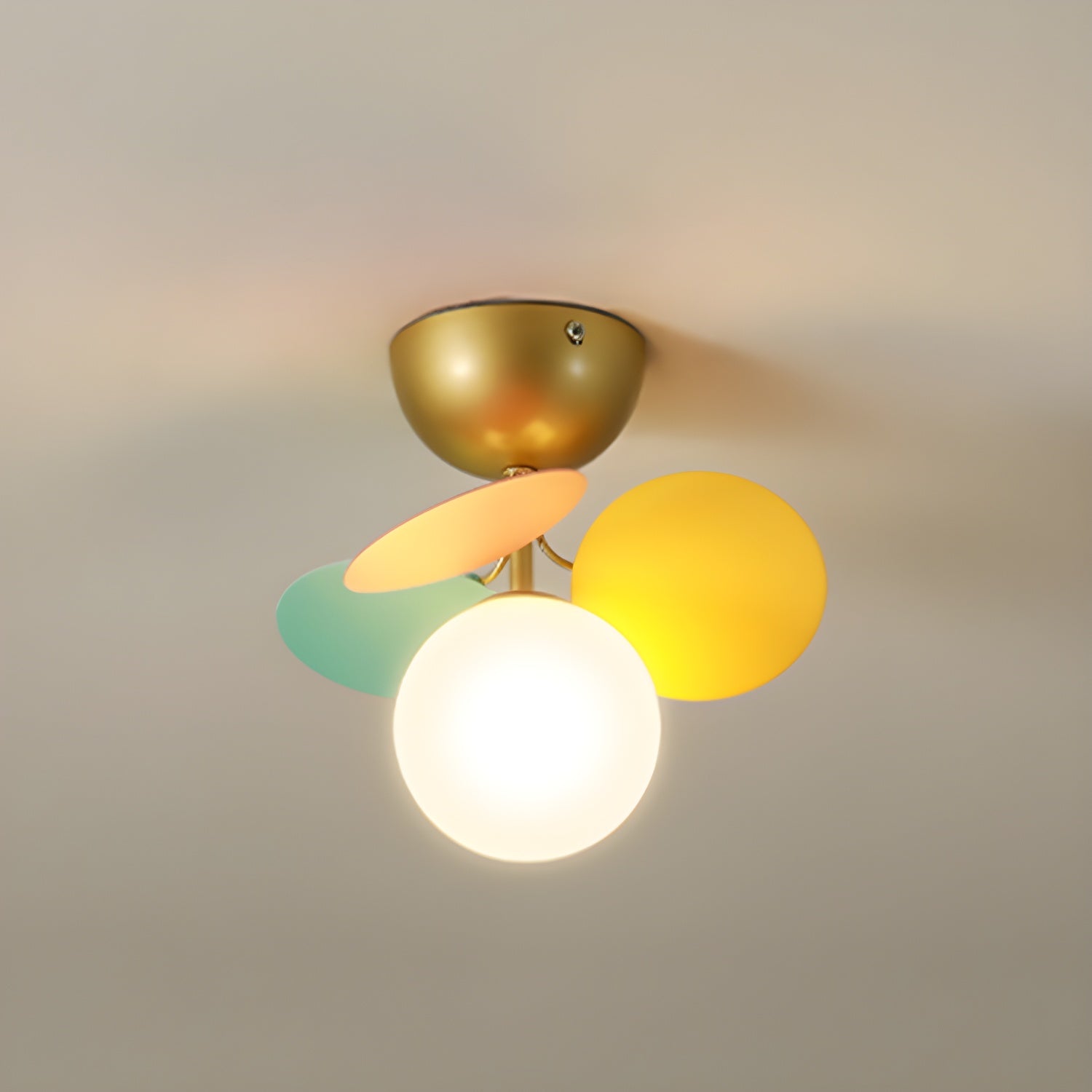 Multi-Globe Flush Mount Ceiling Light with Pastel Orb Shades – Modern Colorful LED Fixture for Kids Room, Playroom & Contemporary Space | Thomler