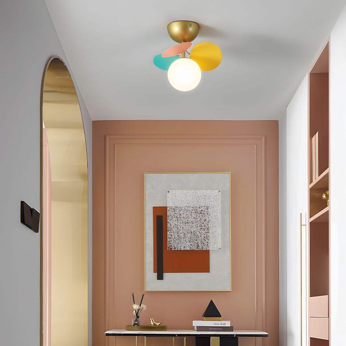 Multi-Globe Flush Mount Ceiling Light with Pastel Orb Shades – Modern Colorful LED Fixture for Kids Room, Playroom & Contemporary Space | Thomler
