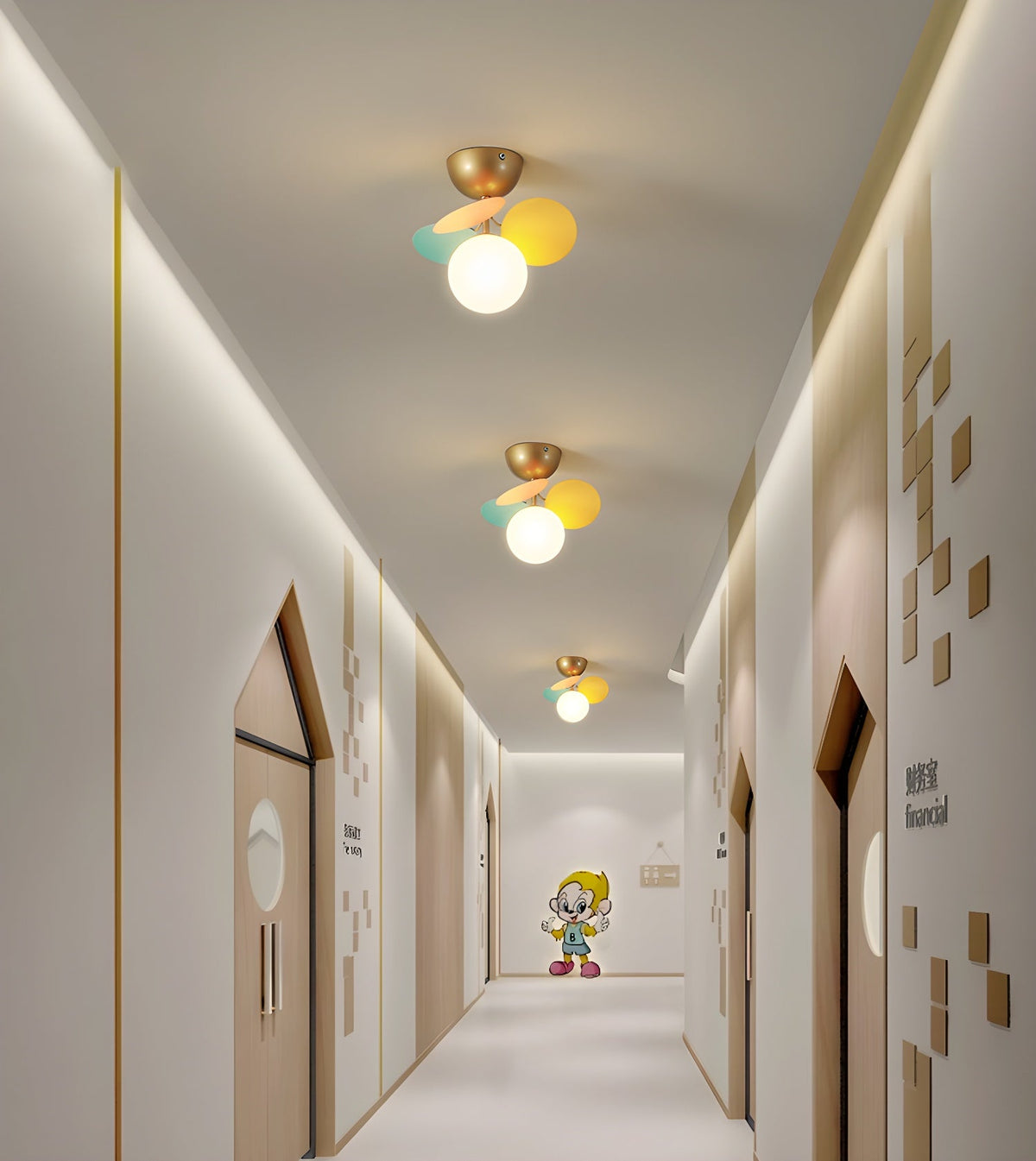 Multi-Globe Flush Mount Ceiling Light with Pastel Orb Shades – Modern Colorful LED Fixture for Kids Room, Playroom & Contemporary Space | Thomler