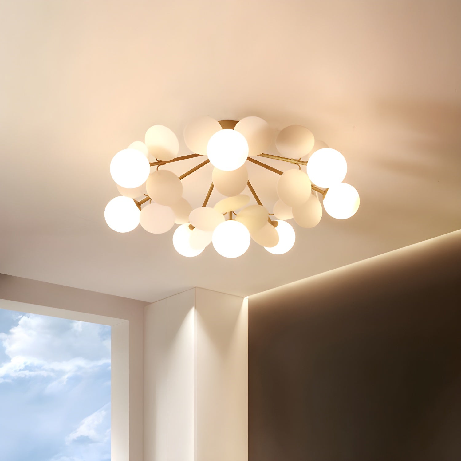 Multi-Globe Flush Mount Ceiling Light with Pastel Orb Shades – Modern Colorful LED Fixture for Kids Room, Playroom & Contemporary Space | Thomler
