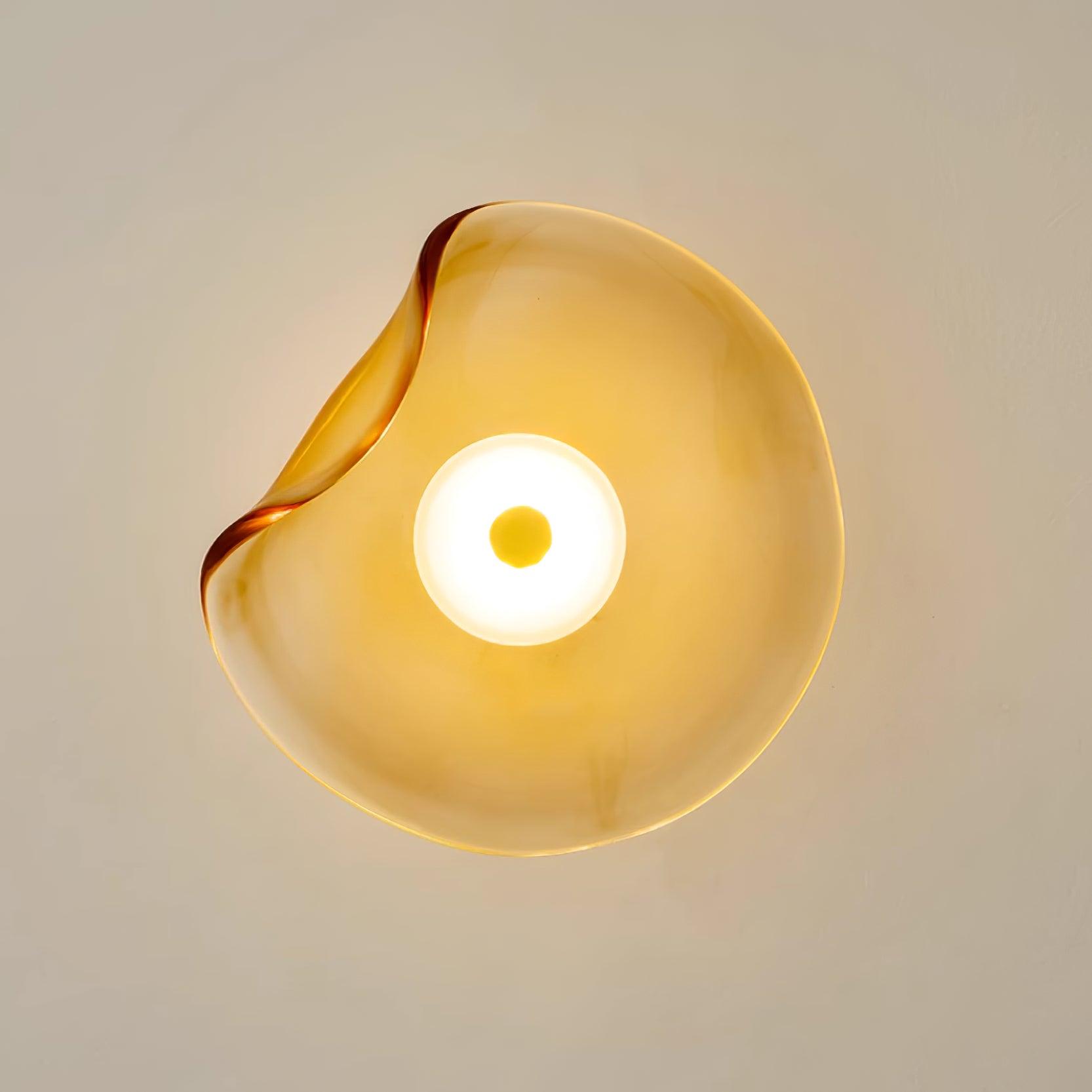 Wall Lamp Glass 30.0 cm Amber LED Bathroom Living Room Mood Lighting Organic Design | Thomler