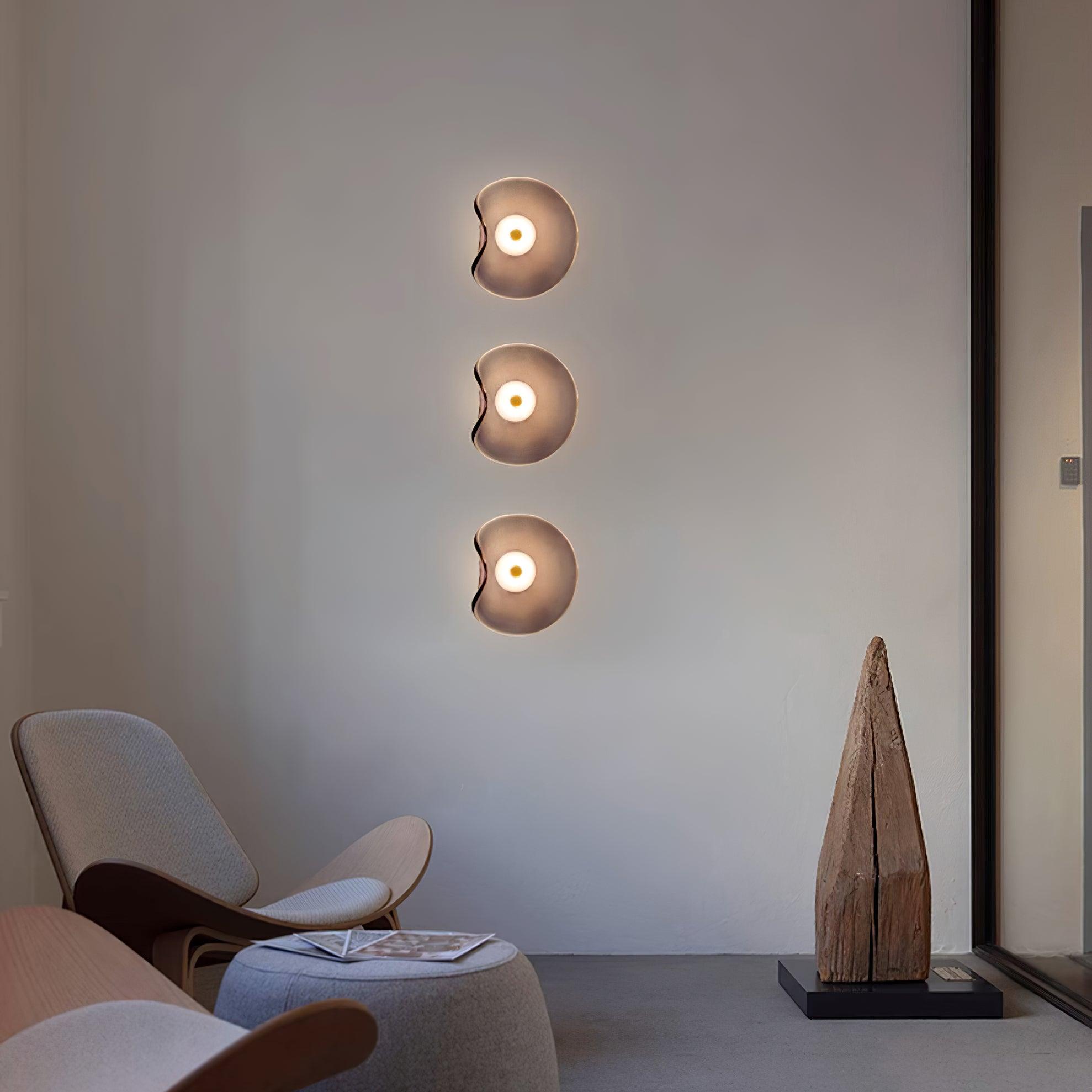 Wall Lamp Glass 30.0 cm Amber LED Bathroom Living Room Mood Lighting Organic Design | Thomler