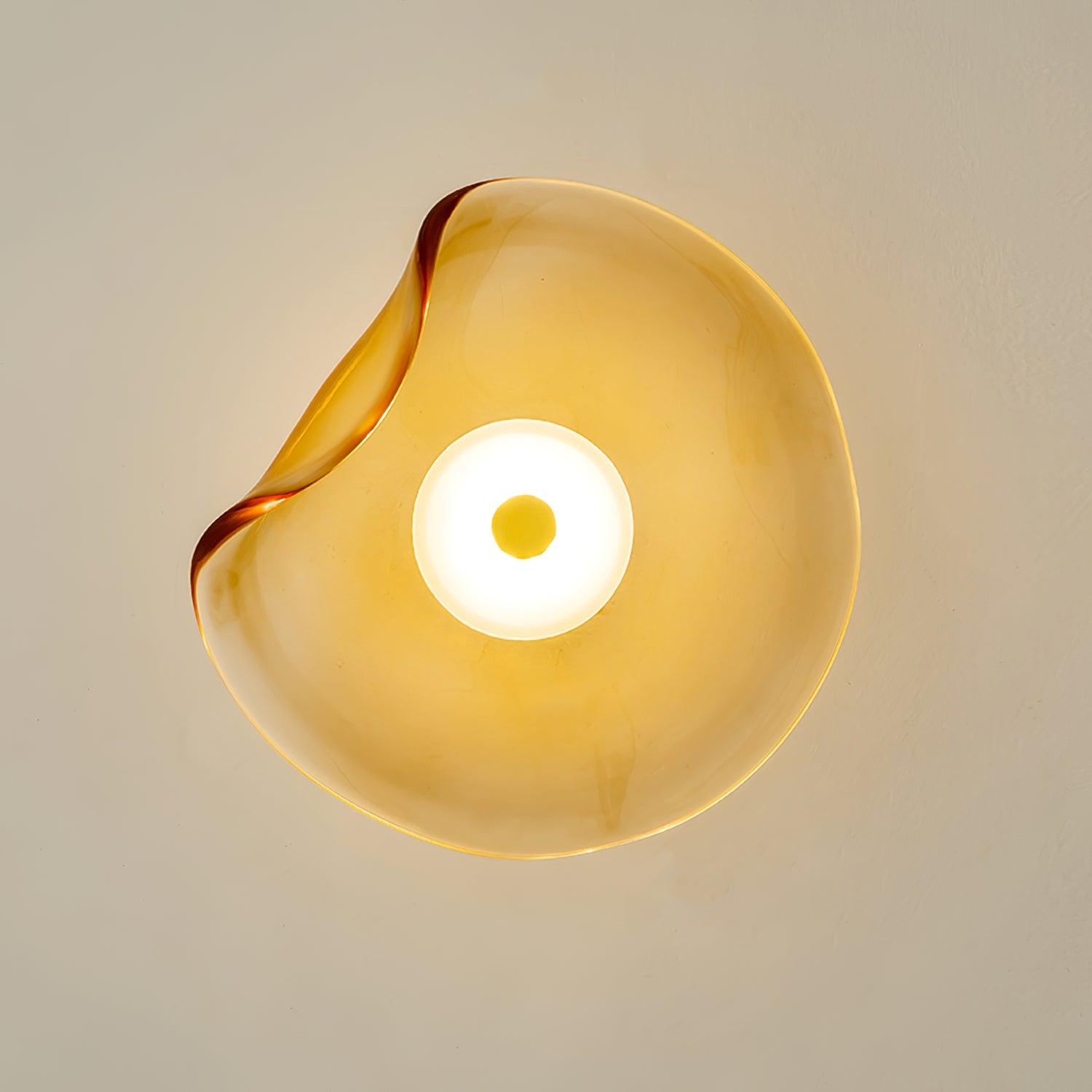 Wall Lamp Glass 30.0 cm Amber LED Bathroom Living Room Mood Lighting Organic Design | Thomler