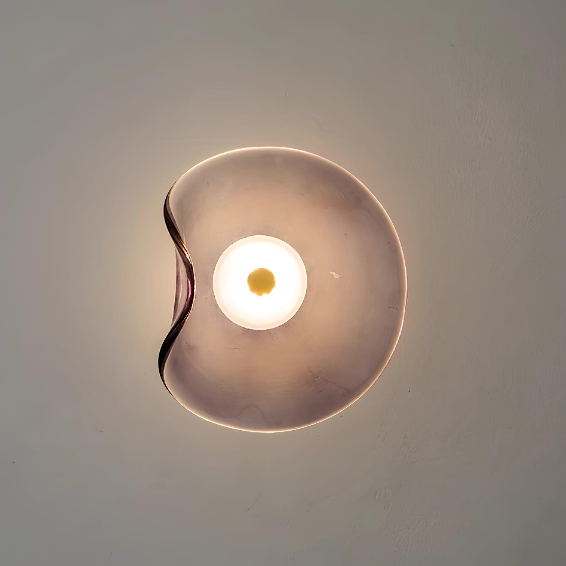 Wall Lamp Glass 30.0 cm Amber LED Bathroom Living Room Mood Lighting Organic Design | Thomler