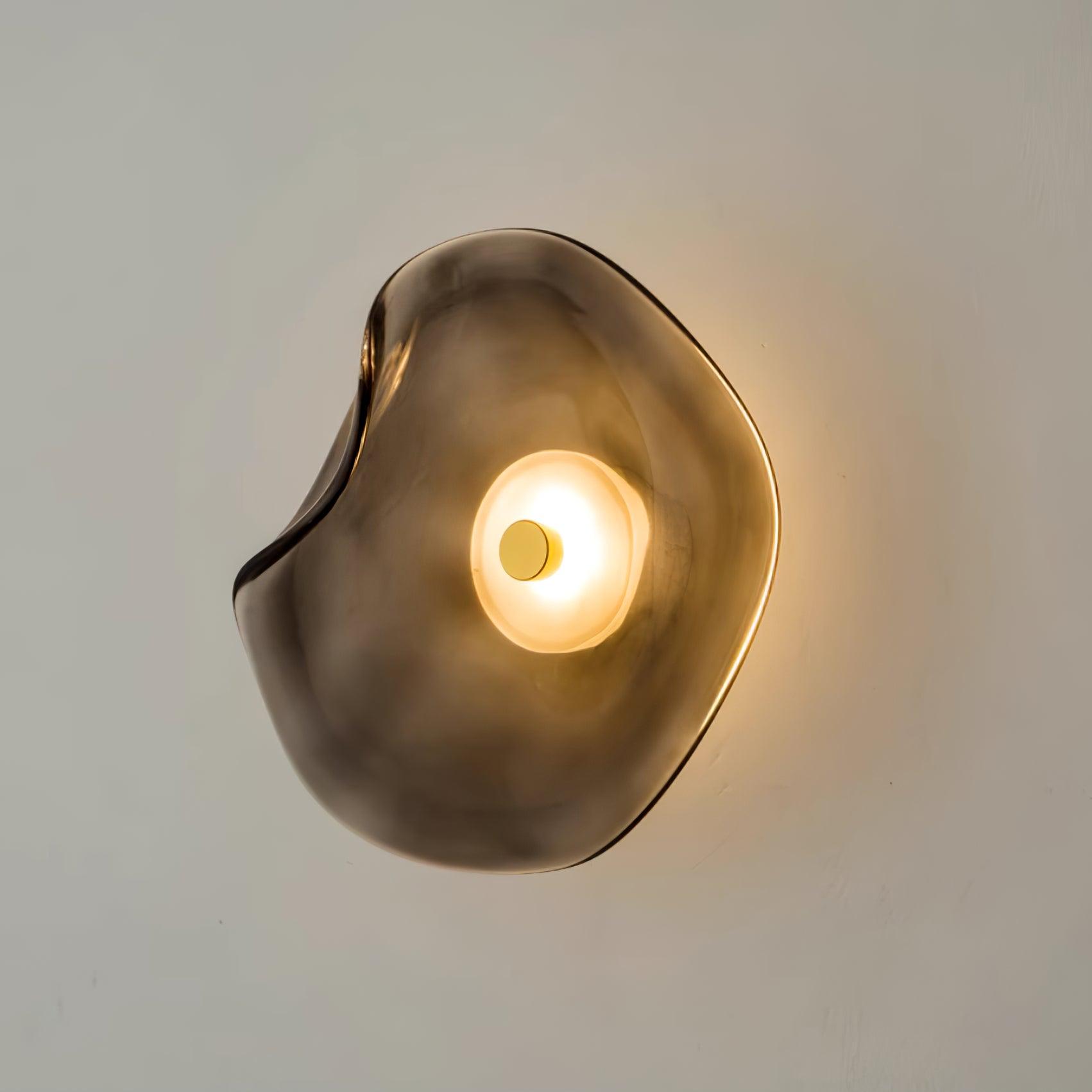 Wall Lamp Glass 30.0 cm Amber LED Bathroom Living Room Mood Lighting Organic Design | Thomler
