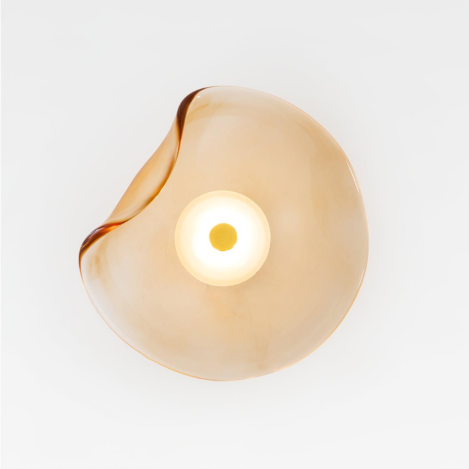 Wall Lamp Glass 30.0 cm Amber LED Bathroom Living Room Mood Lighting Organic Design | Thomler