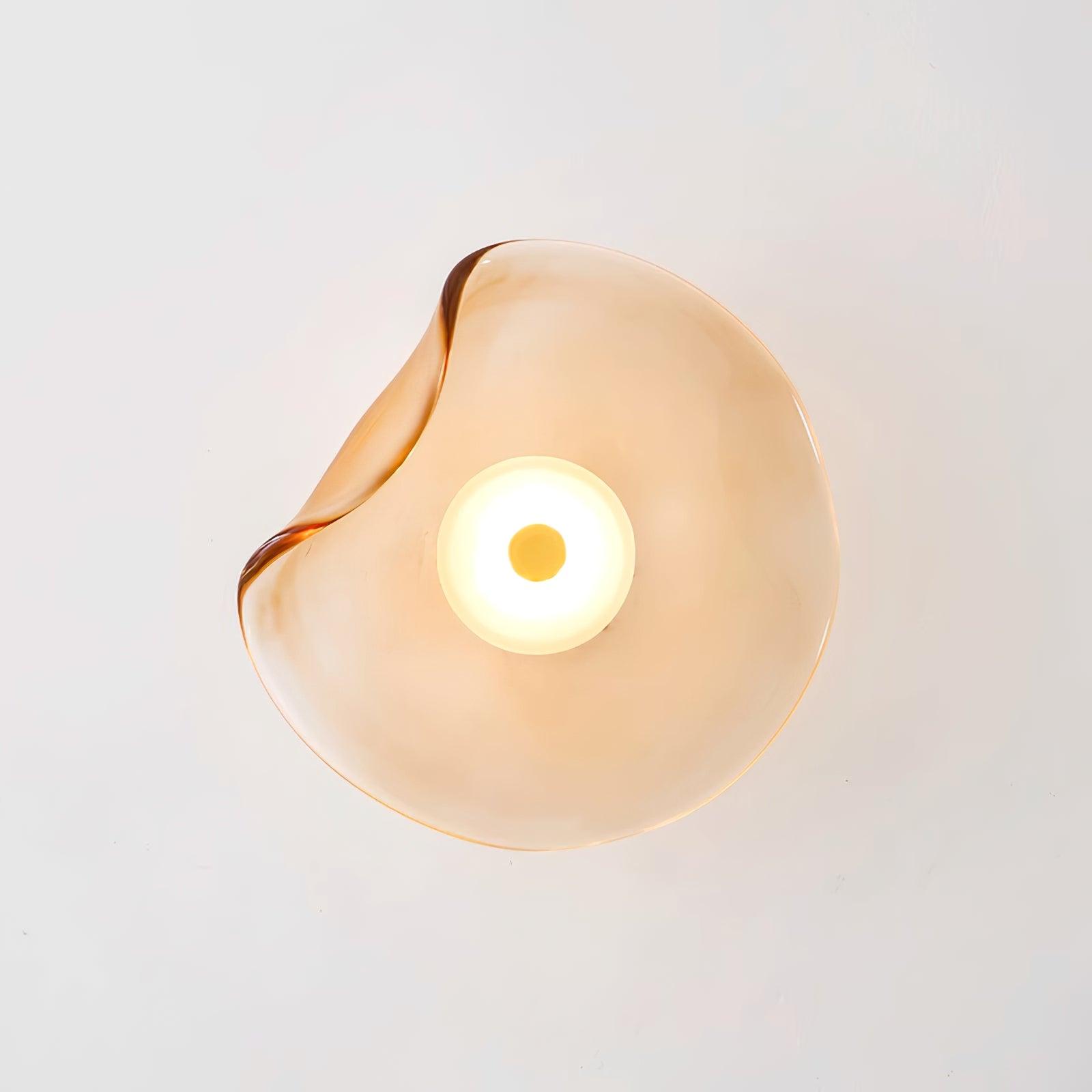 Wall Lamp Glass 30.0 cm Amber LED Bathroom Living Room Mood Lighting Organic Design | Thomler