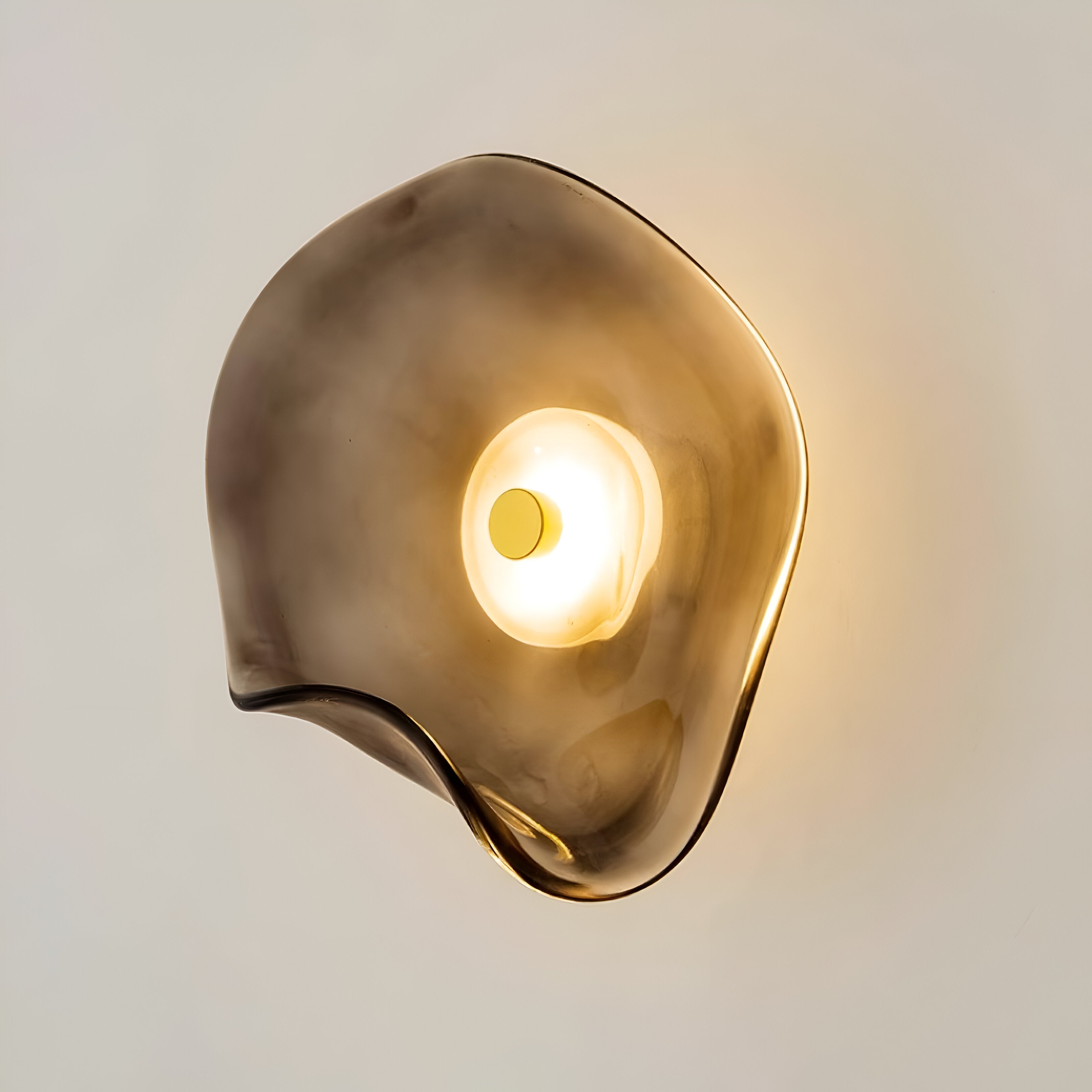 Wall Lamp Curved Glass 9.8 in LED Warm White Indoor Up Down Lighting Bedroom Hallway Fixture Modern Minimal | Thomler