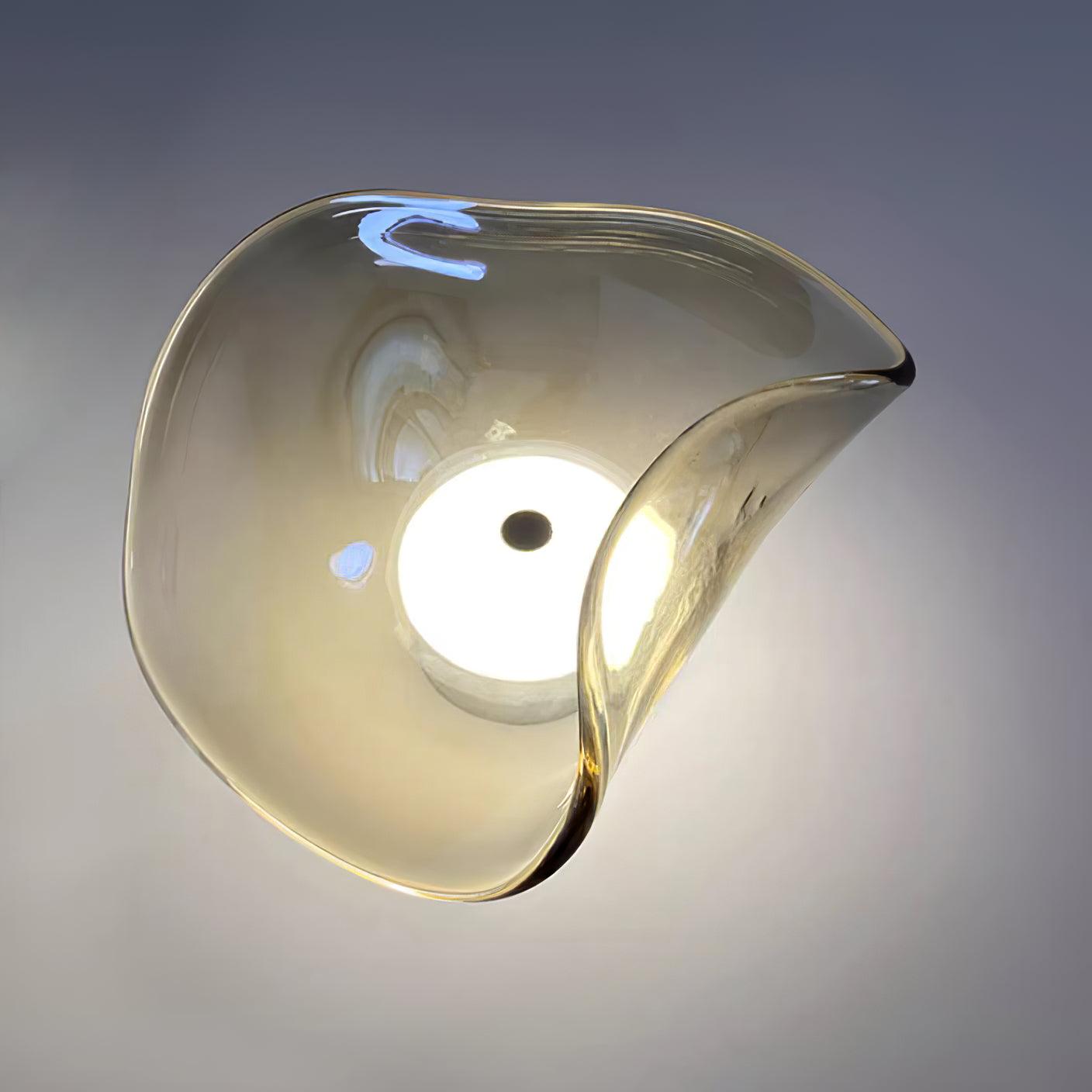 Wall Lamp Glass 30.0 cm Amber LED Bathroom Living Room Mood Lighting Organic Design | Thomler