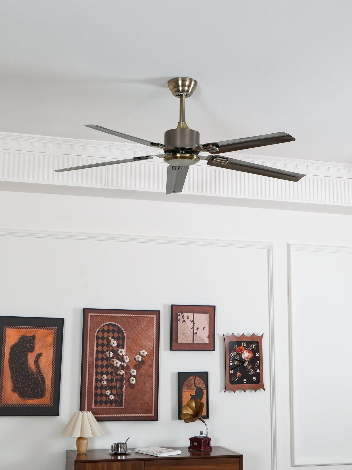 52-Inch Industrial Ceiling Fan with Metal Blades for Living Room & Bedroom | Modern 3-Speed Fan for Home Cooling | Thomler