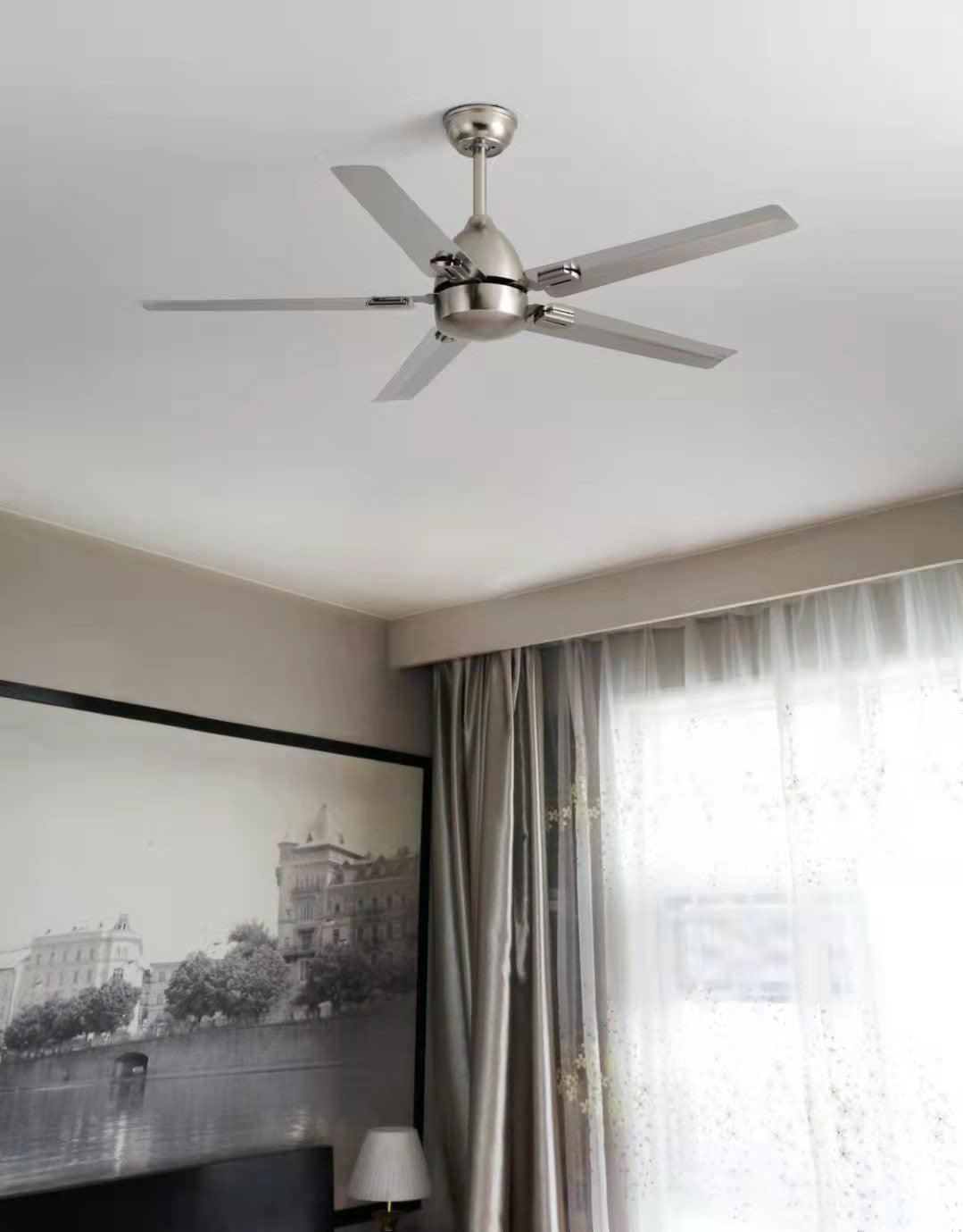 52-Inch Industrial Ceiling Fan with Metal Blades for Living Room & Bedroom | Modern 3-Speed Fan for Home Cooling | Thomler