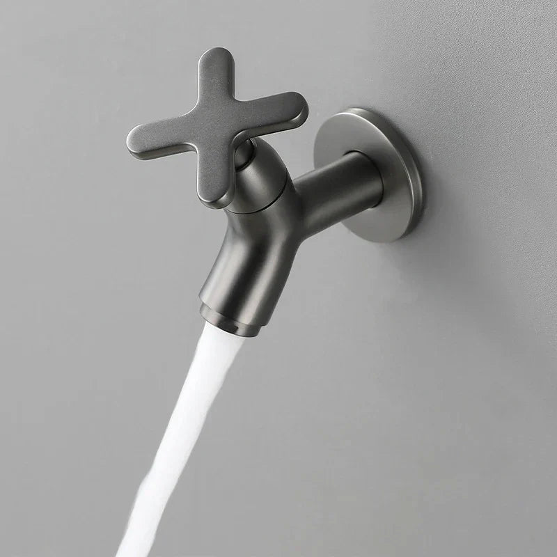 Wall-Mount Cold Water Tap – Brass Construction, Contemporary Round Spout for Bathroom & Kitchen | Thomler