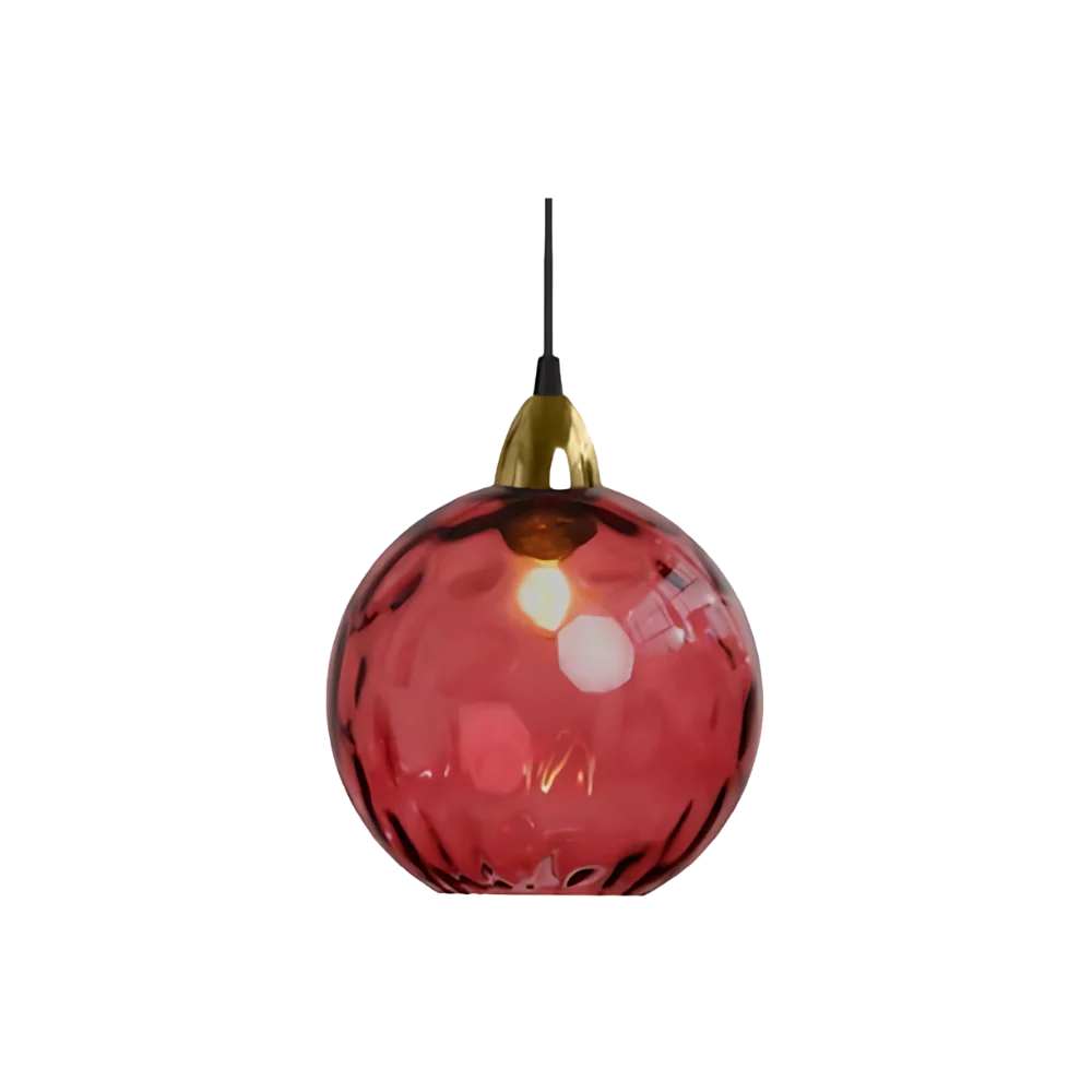 Pendant Light Ripple Glass 7.9 in Sphere Adjustable Dining Room Kitchen Hanging Ceiling Lamp Modern Nordic Minimalist Fixture | Thomler
