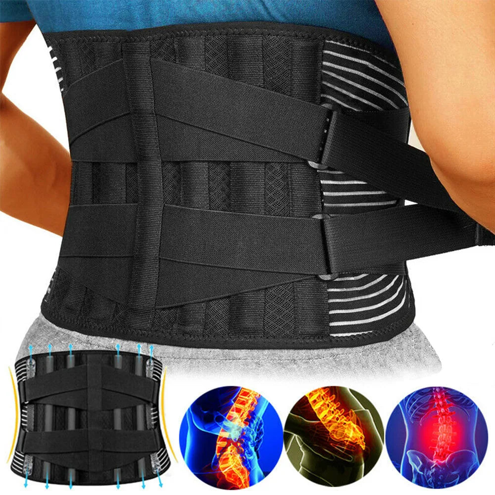 Lumbar Support Belt with 360-Degree Stabilization for Lower Back Pain Relief, Sciatica & Posture Correction | Adjustable Compression Brace w | Thomler
