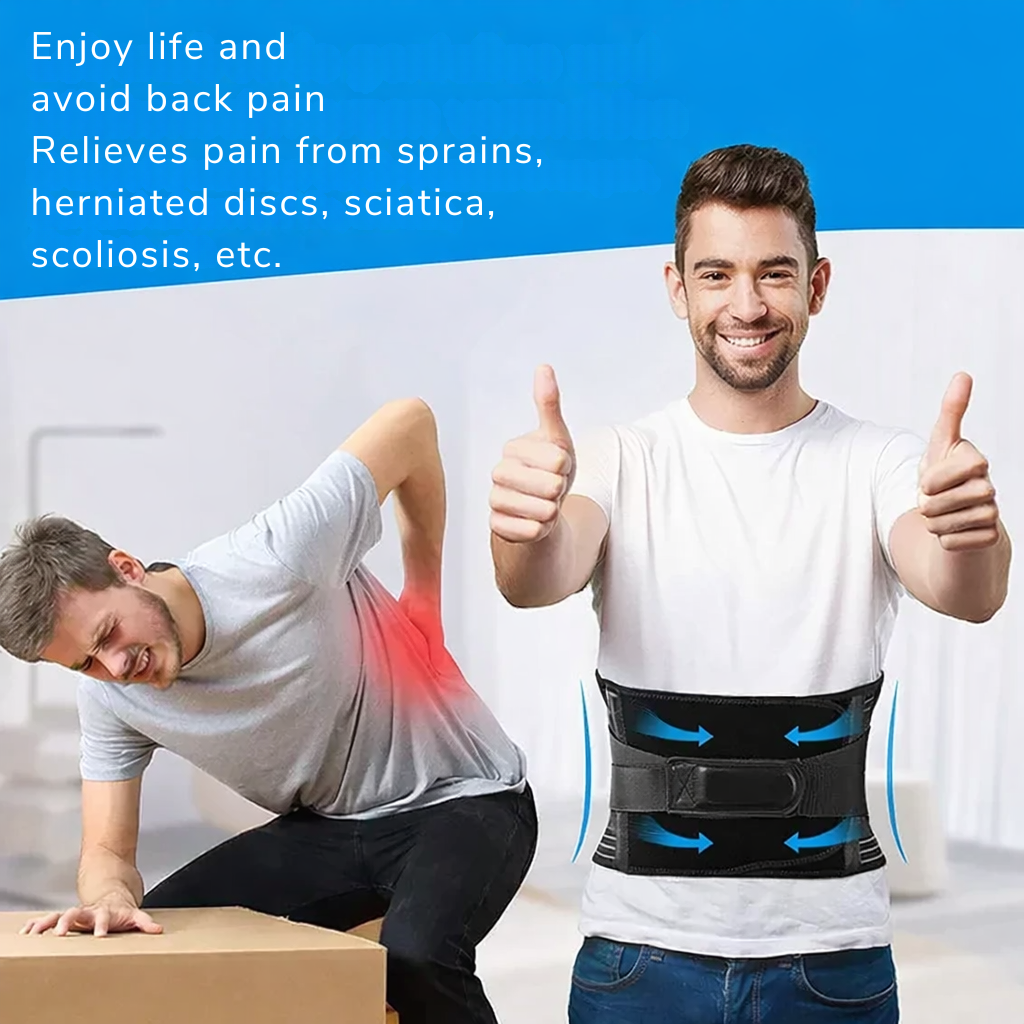 Lumbar Support Belt with 360-Degree Stabilization for Lower Back Pain Relief, Sciatica & Posture Correction | Adjustable Compression Brace w | Thomler