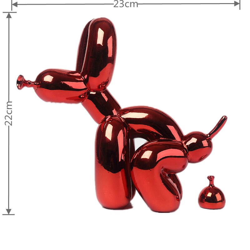 Metallic Resin Balloon Dog Sculpture for Shelf, Mantel & Tabletop Display in Modern Contemporary Living Rooms | Thomler