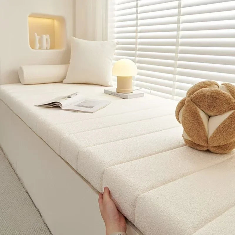 Plush Velvet Bench Cushion – Rectangle Indoor Outdoor Window Seat Pad with Memory Foam & Non-Slip Base for Chairs, Patios, Garden Swings | Thomler