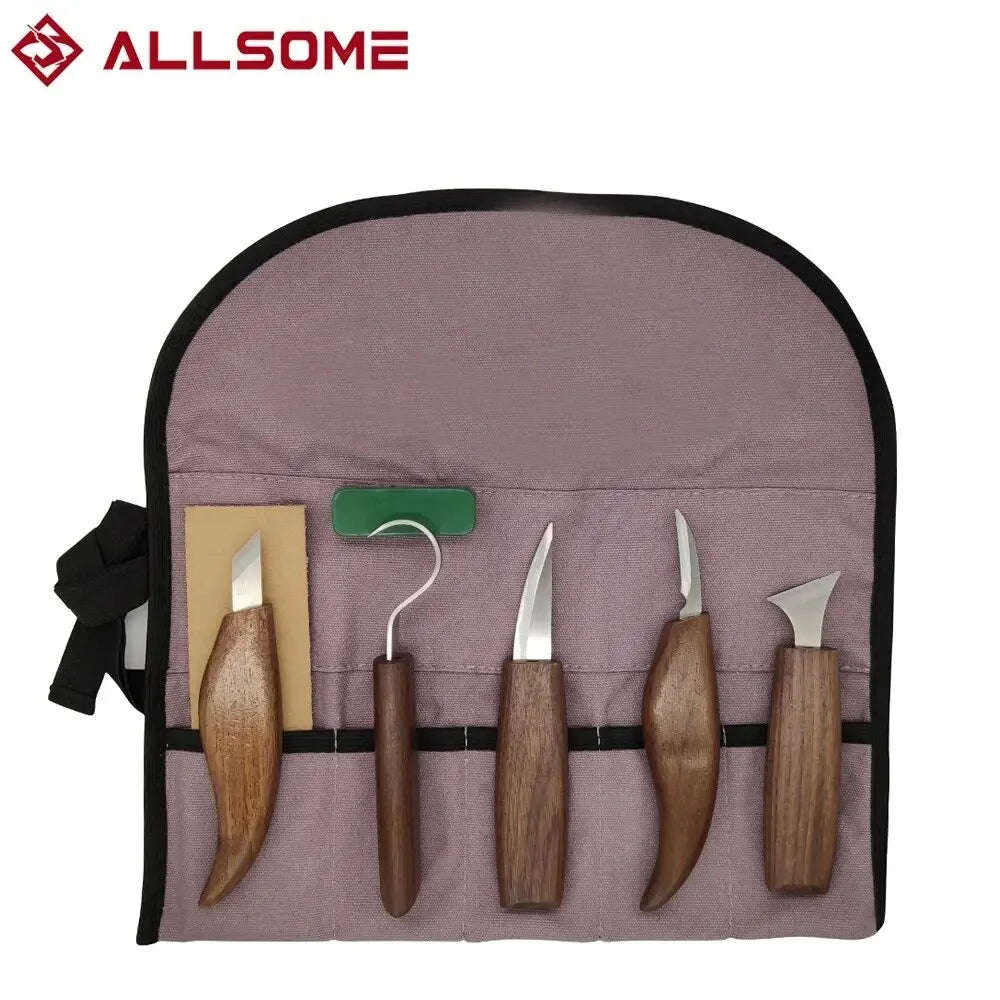 Carving Knife Kit for Wood — 8-Piece Whittling Tool Set with Hook Blade, Detail Knives & Files for Spoon Carving, Sculpting & Craft Work | Thomler