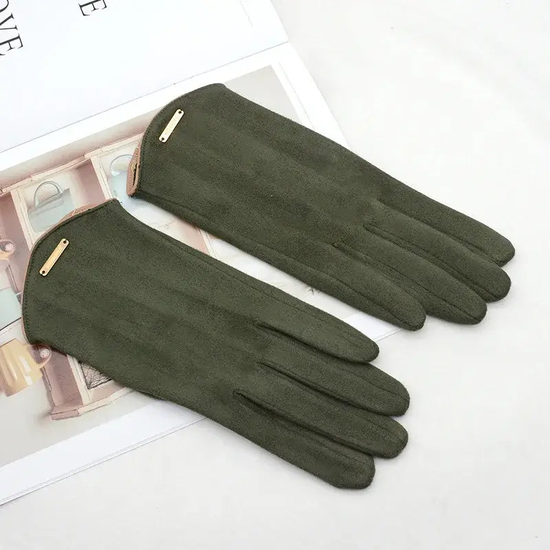 Touchscreen Winter Gloves – Windproof Faux Suede with Full Finger Coverage for Cold Weather | Thomler