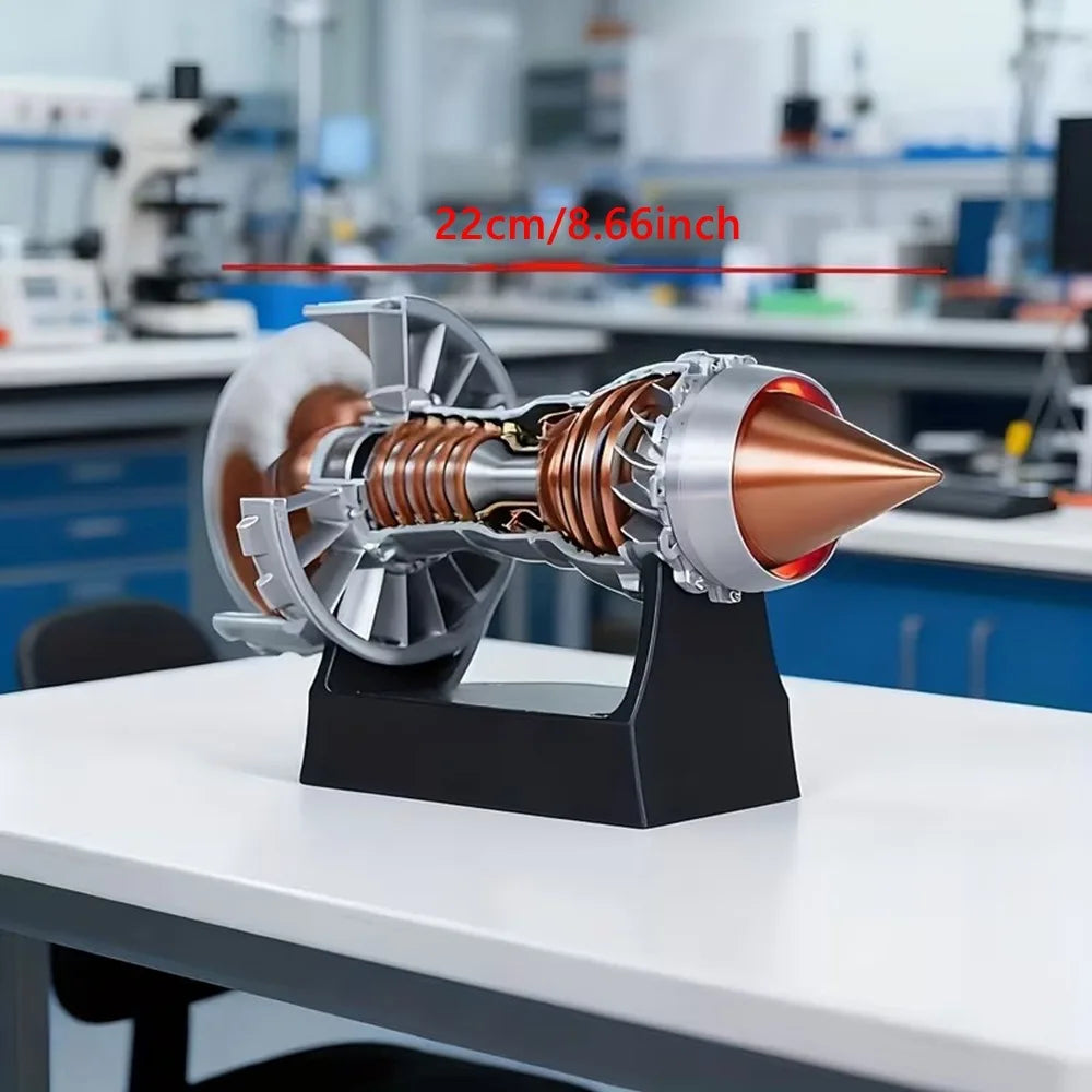 Turbofan Jet Engine Replica – 3D Printed Desk Model with Metallic Finish & Display Stand for Aviation Enthusiasts | Thomler