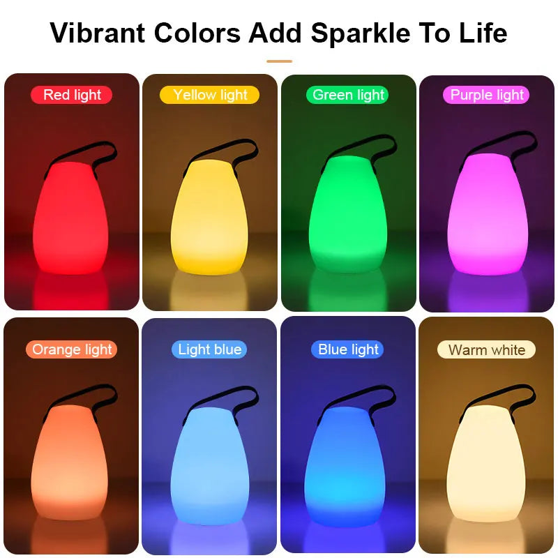 Outdoor Table Lamp Waterproof ABS LED 8 Colors 10 in Portable Patio Garden Lighting With Remote USB Rechargeable | Thomler